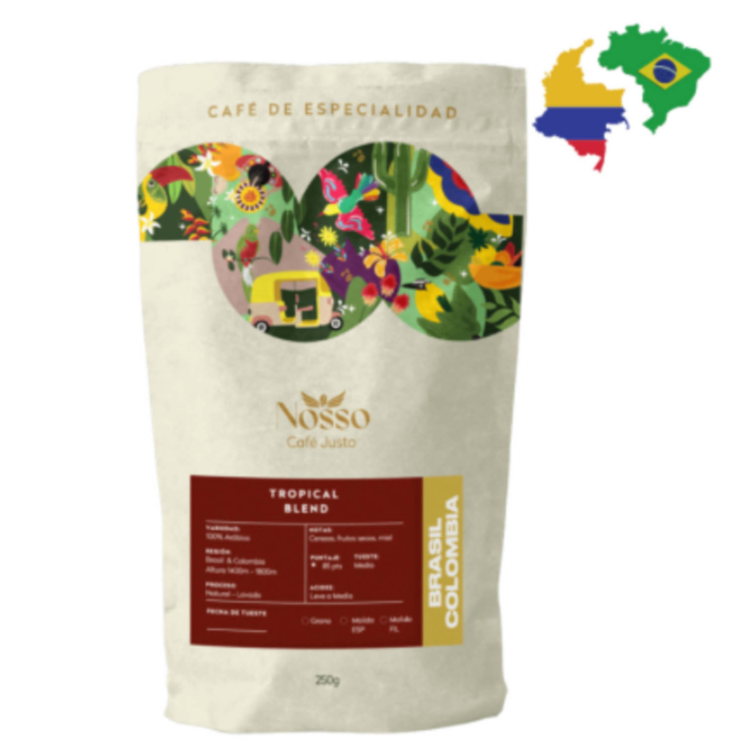 Cafe Molido Nosso Cafe Justo Tropical Blend 250g Nosso Cafe Justo New Horizons Chile New Horizons NHT.cl