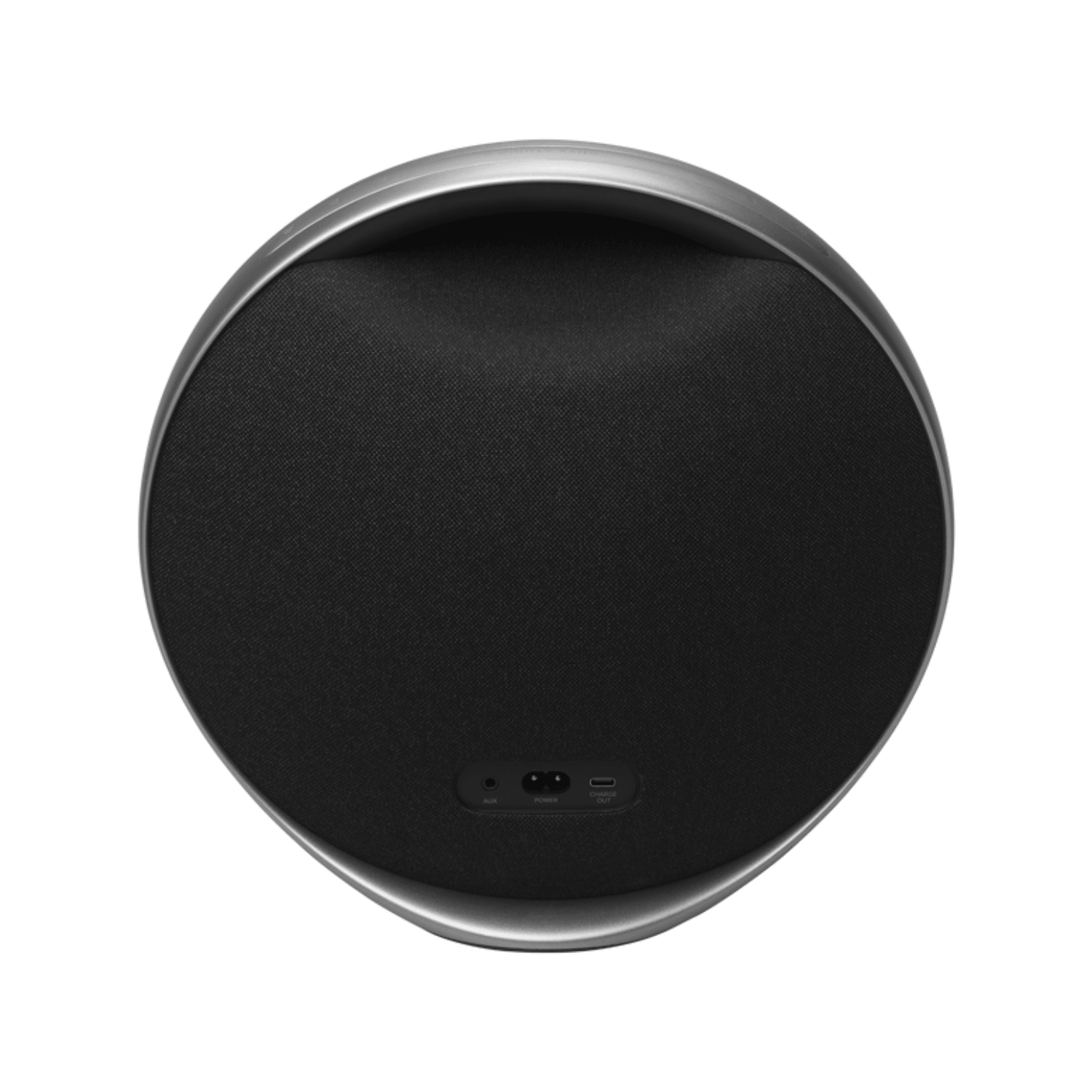 Parlante bluetooth Harman Kardon Onyx Studio 9 vista trasera con puerto USB y diseño elegante.