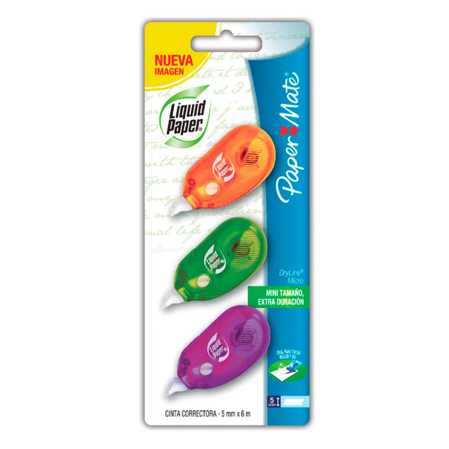 Cinta Correctora Liquid Paper Dry Line Mini Blister x 3