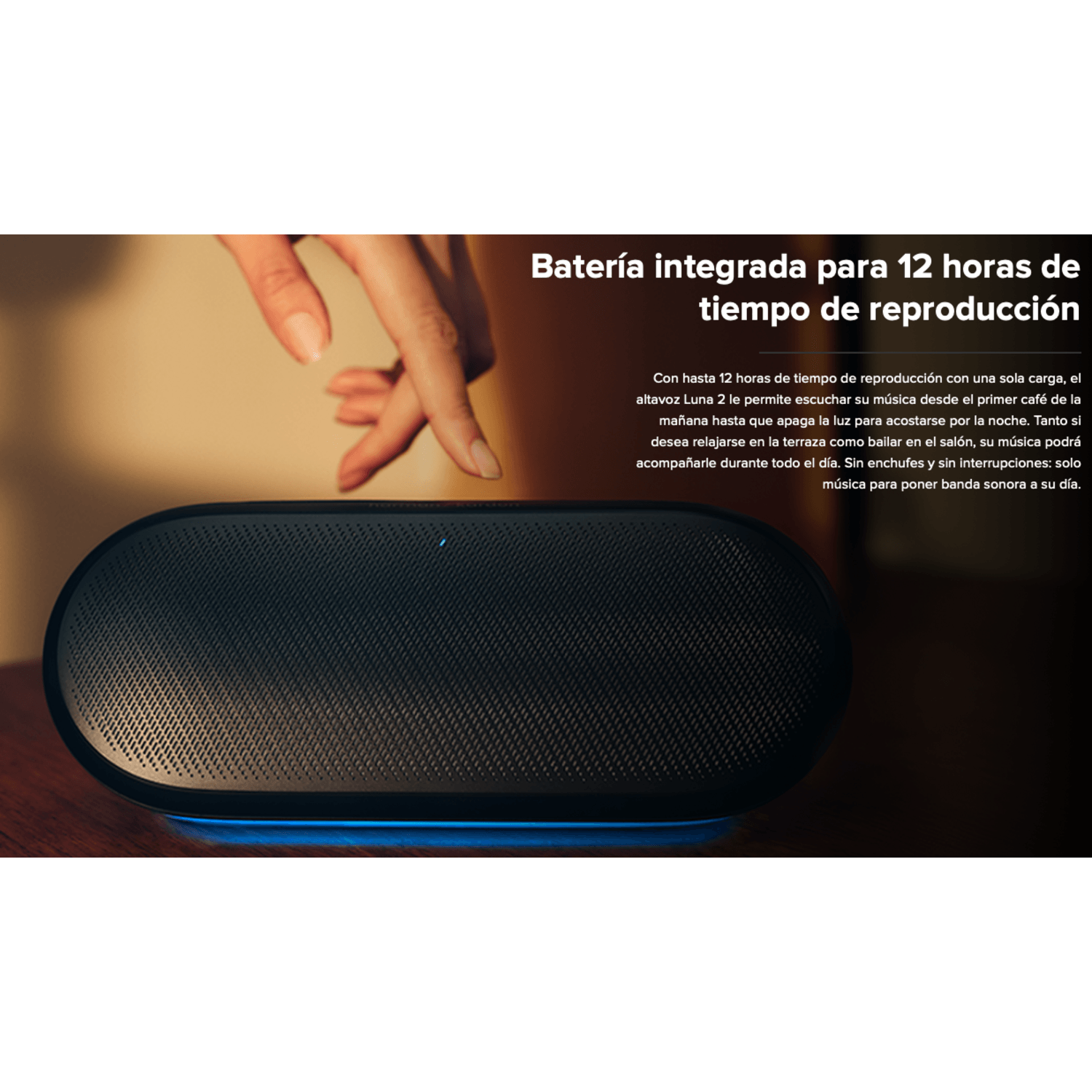 Parlante Bluetooth Harman Kardon Luna 2 IP67 12h 40W RMS con batería para 12 horas de reproducción continua.