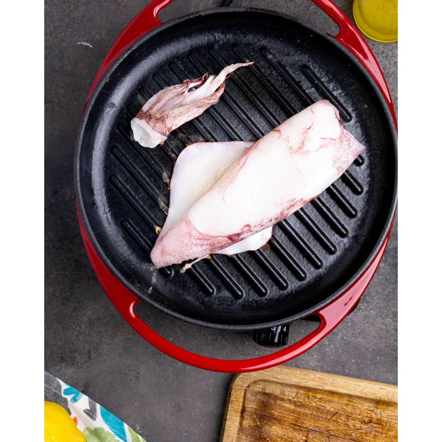Parrilla Circular Grill Hierro Fundido Jata 25cm GR25 Roja