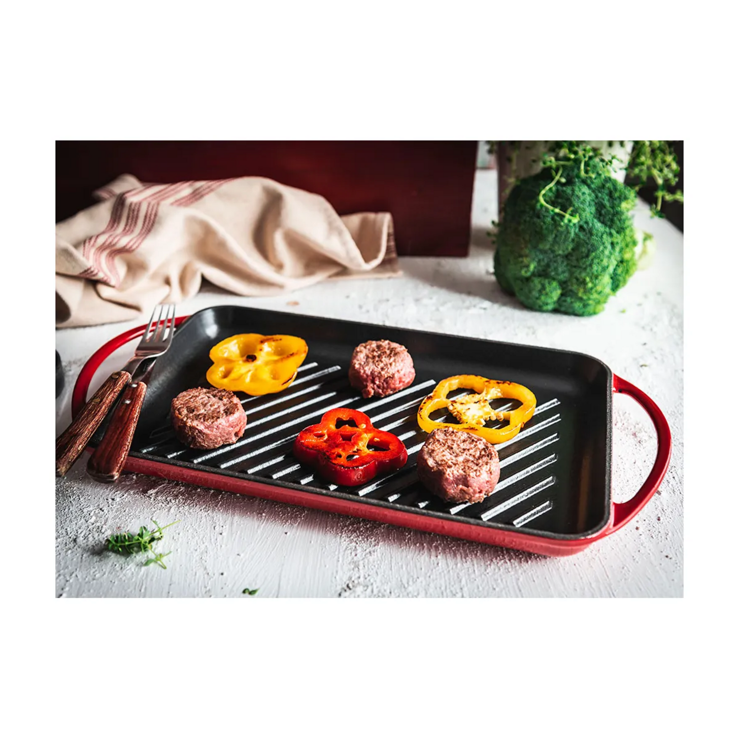 Parrilla Fierro Rectangular Jata 33x21 GR33 Roja