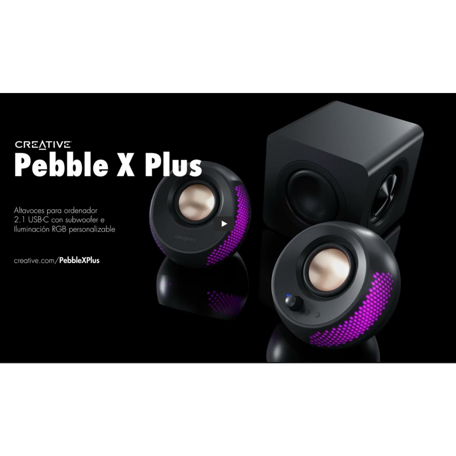Parlantes Creative Pebble X Plus USB-C 60W BT Subwoofer RGB