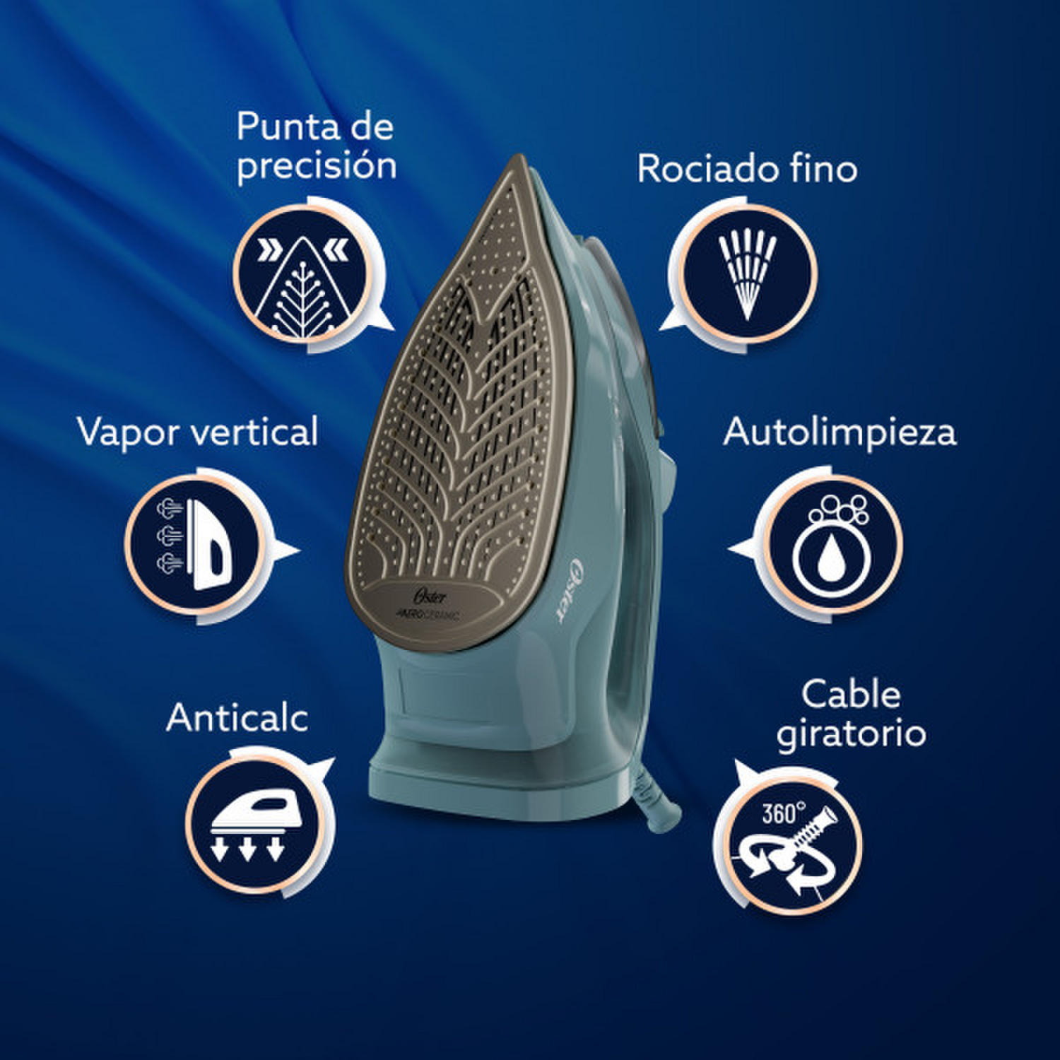 Plancha a Vapor Oster S7000 Ceramica Golpe 180g 1600W Verde
