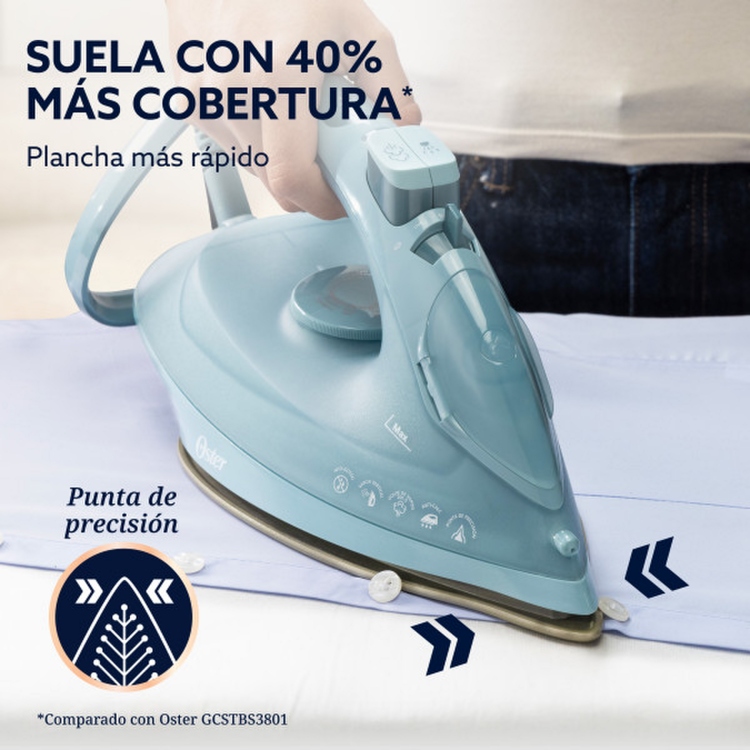 Plancha Oster AeroGlide Plus S7400 Vapor 200gr 1600W