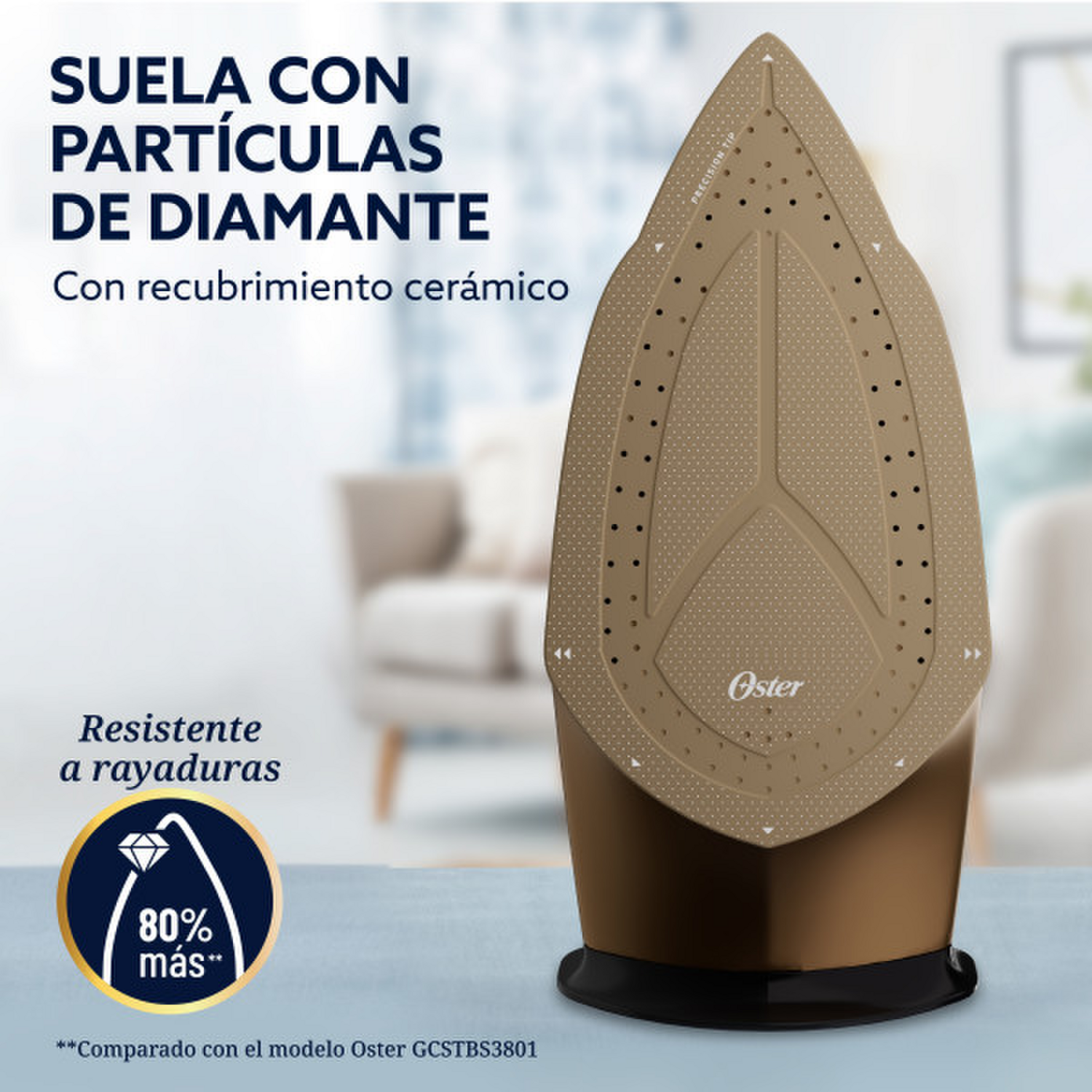 Plancha Oster PressXpress Base Diamante XL Vapor 240g