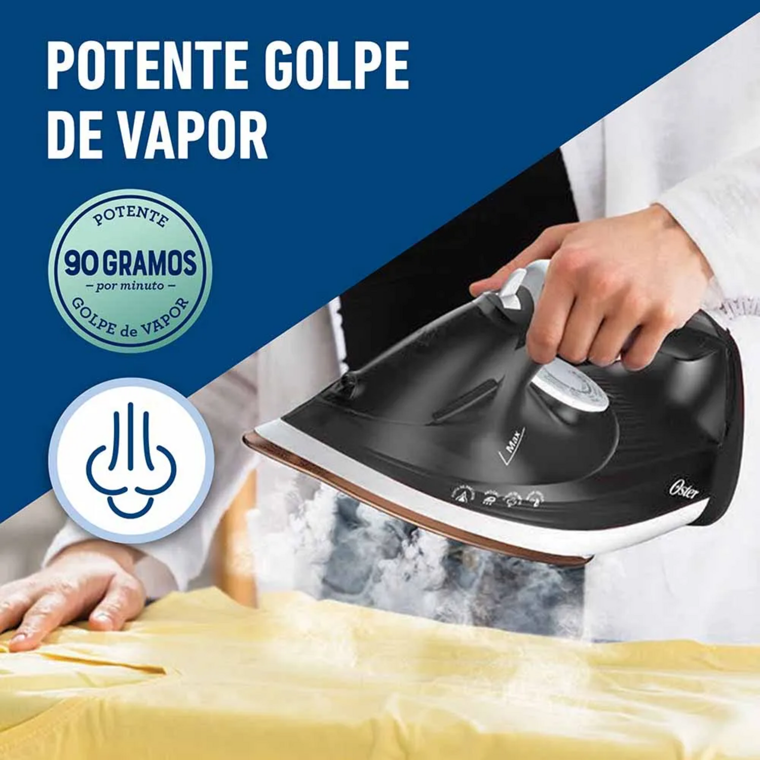 Plancha a Vapor Oster Base Ceramica Grande Gris Oster New Horizons Chile New Horizons NHT.cl