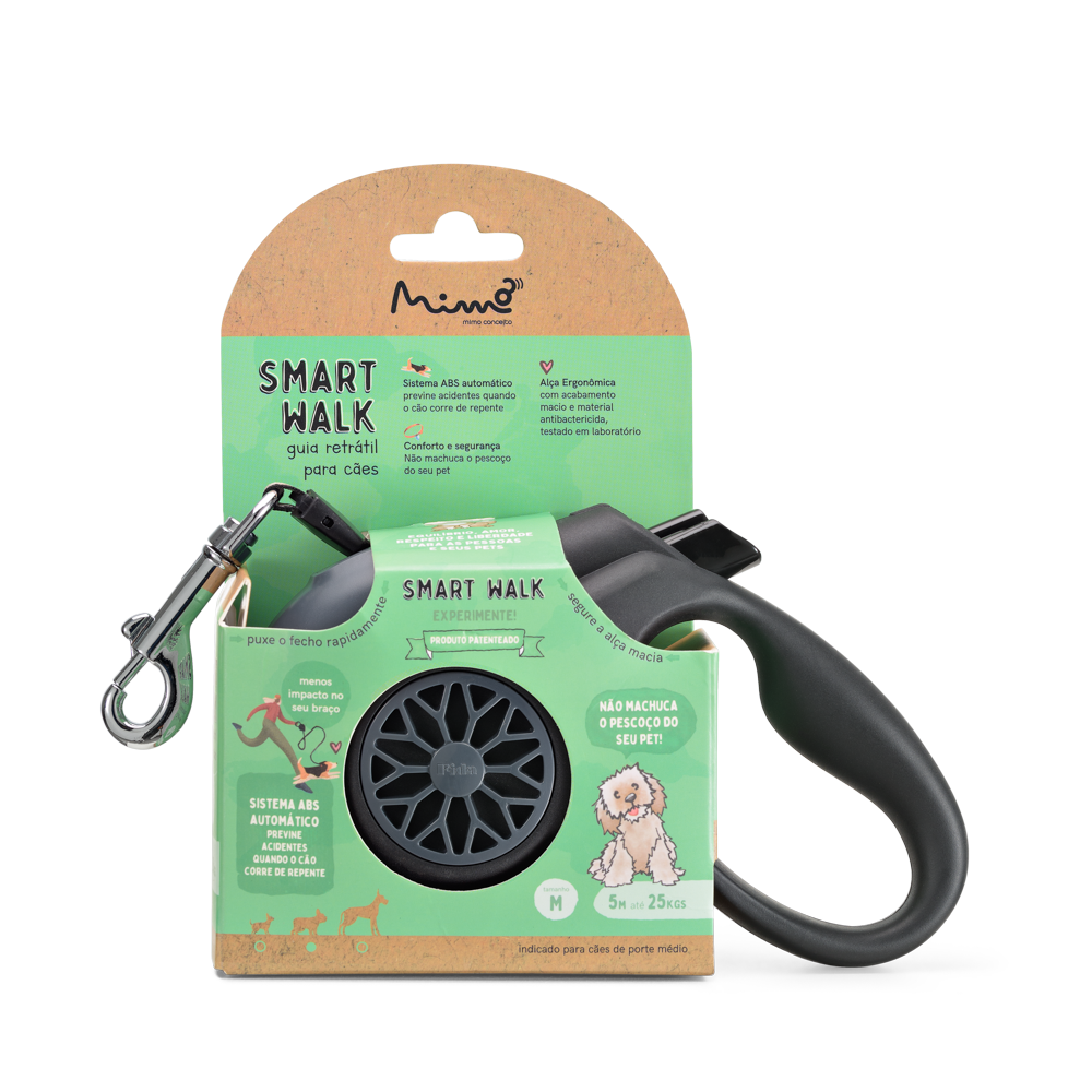 Correa Retrac ABS Perro Mimo M 5 Mt 25kg Gri PP038 Mimo New Horizons Chile New Horizons NHT.cl