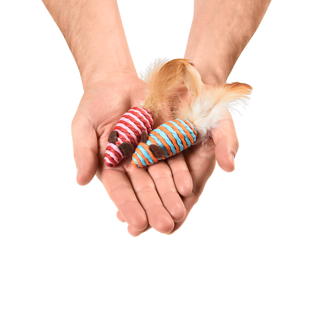 Juguete Para Gato Mimo 2 Ratoncito Fibra Nat PP129 Mimo New Horizons Chile New Horizons NHT.cl