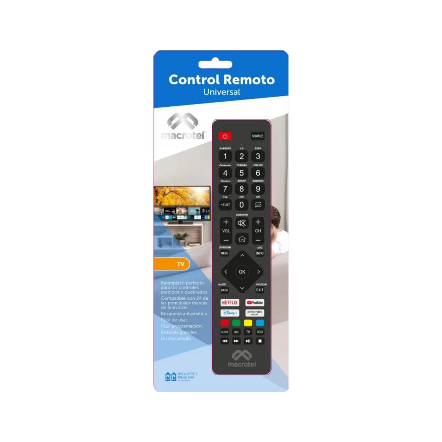 Control Remoto Universal TV Macrotel Automático