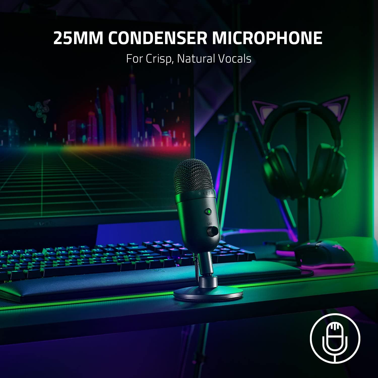Microfono Razer Seiren V2 X Supercardioide USB Stream Negro