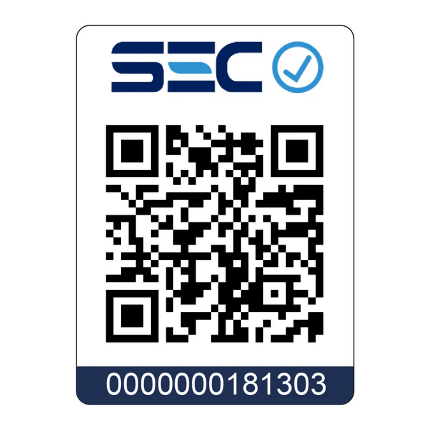 Código QR de validación SEC con número de identificación 0000000181303.