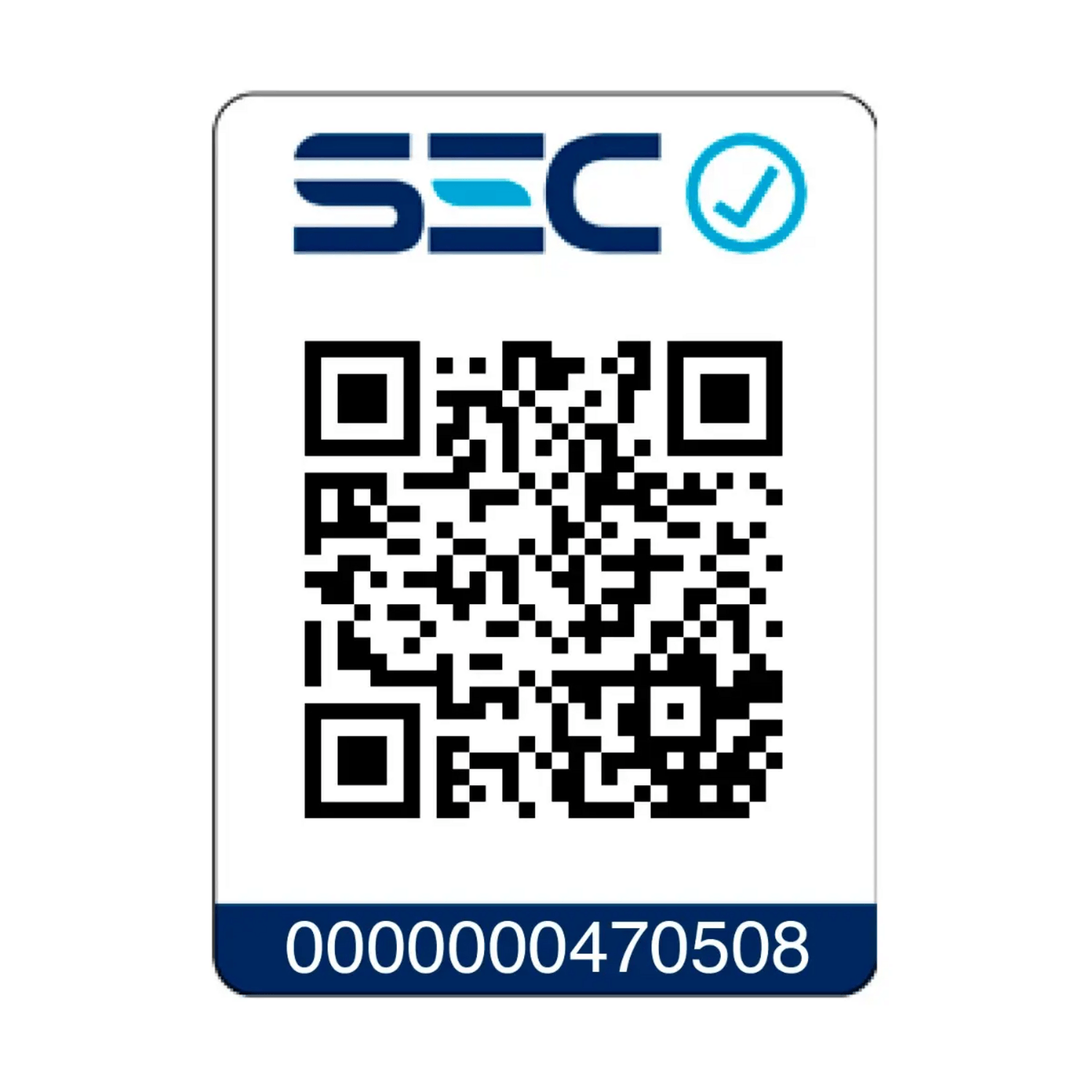 Código QR SEC con número 0000000470508 para validación y verificación.