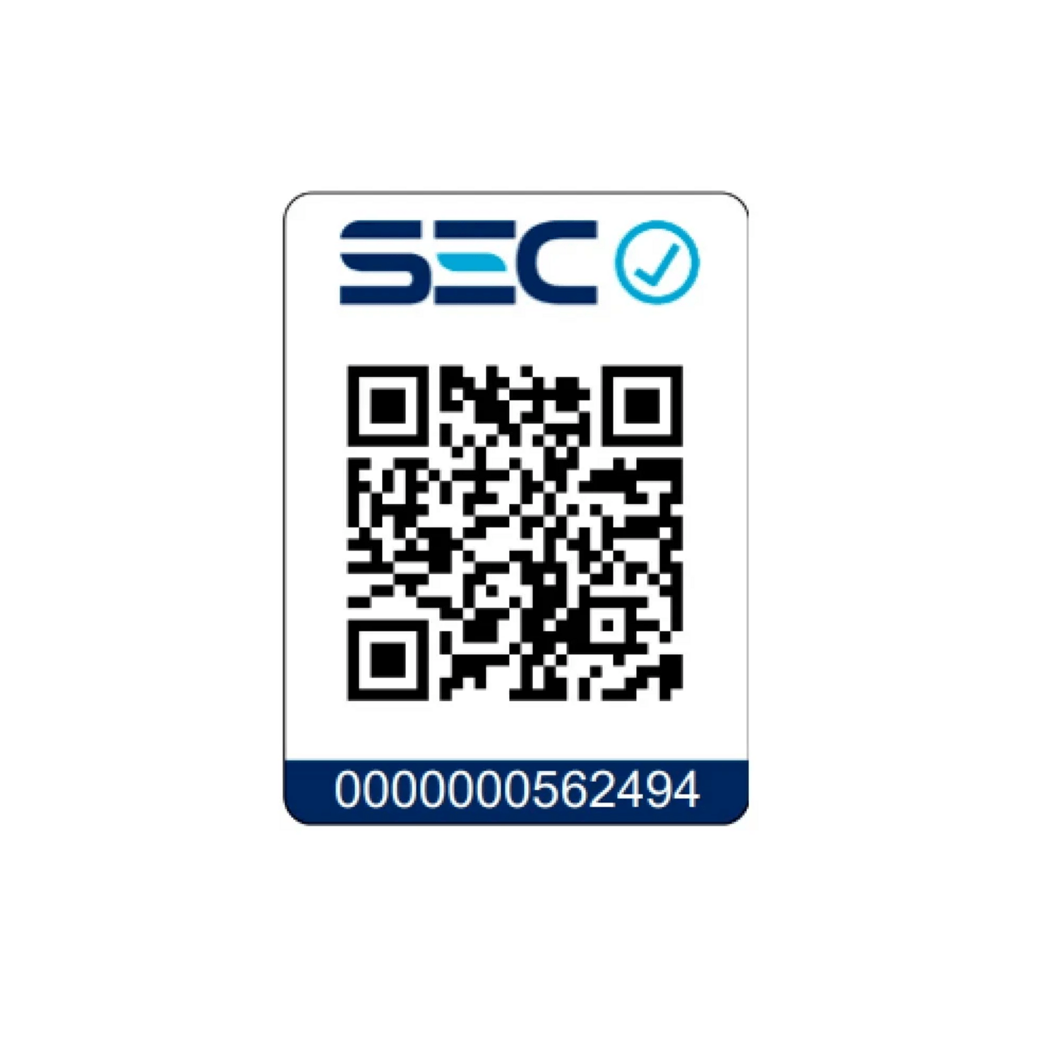 Código QR SEC 0000000562494 con logo verificado y diseño sencillo