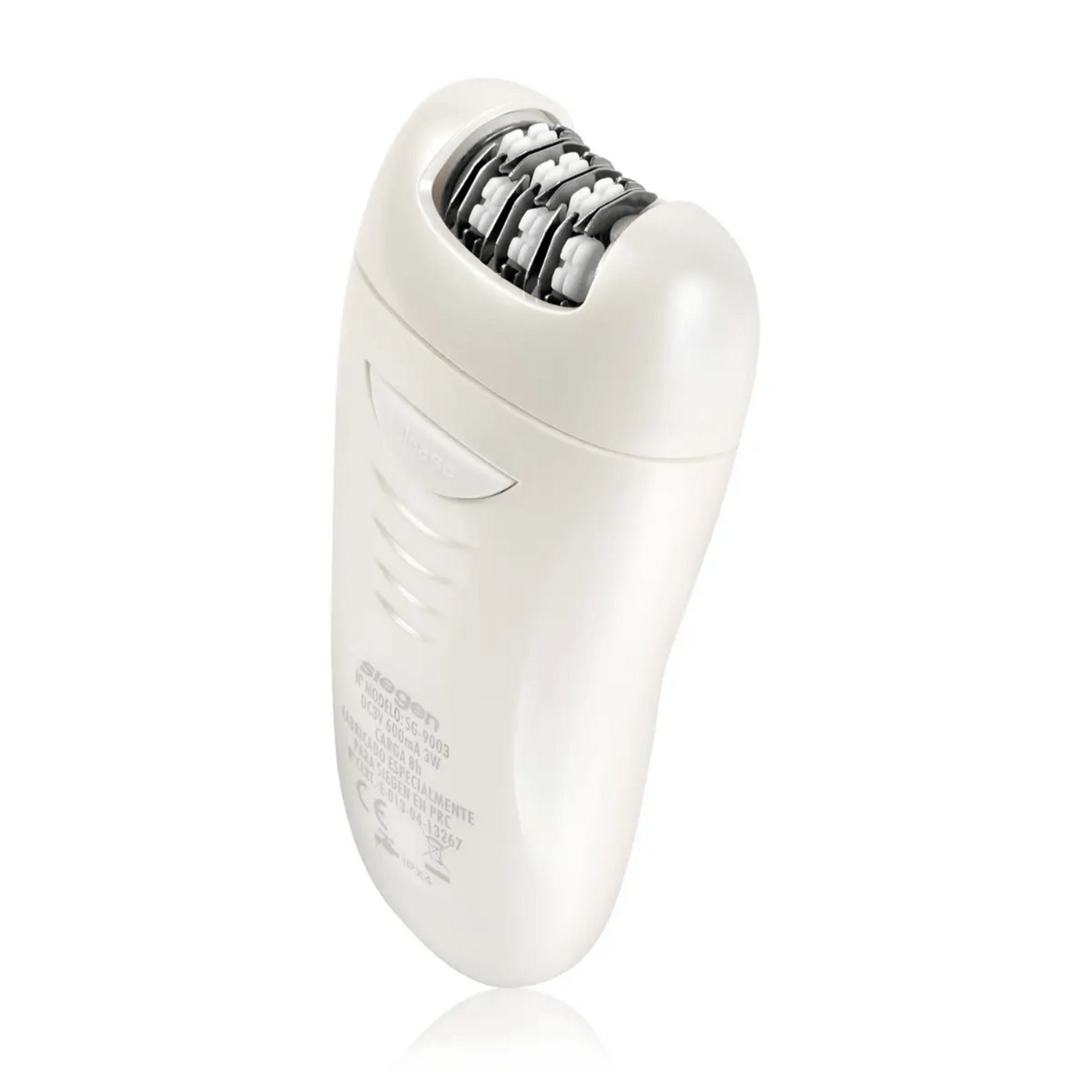 Depiladora Siegen SG-9003 Recargable 18 Pinzas Todo Cuerpo en color blanco con diseño ergonómico.