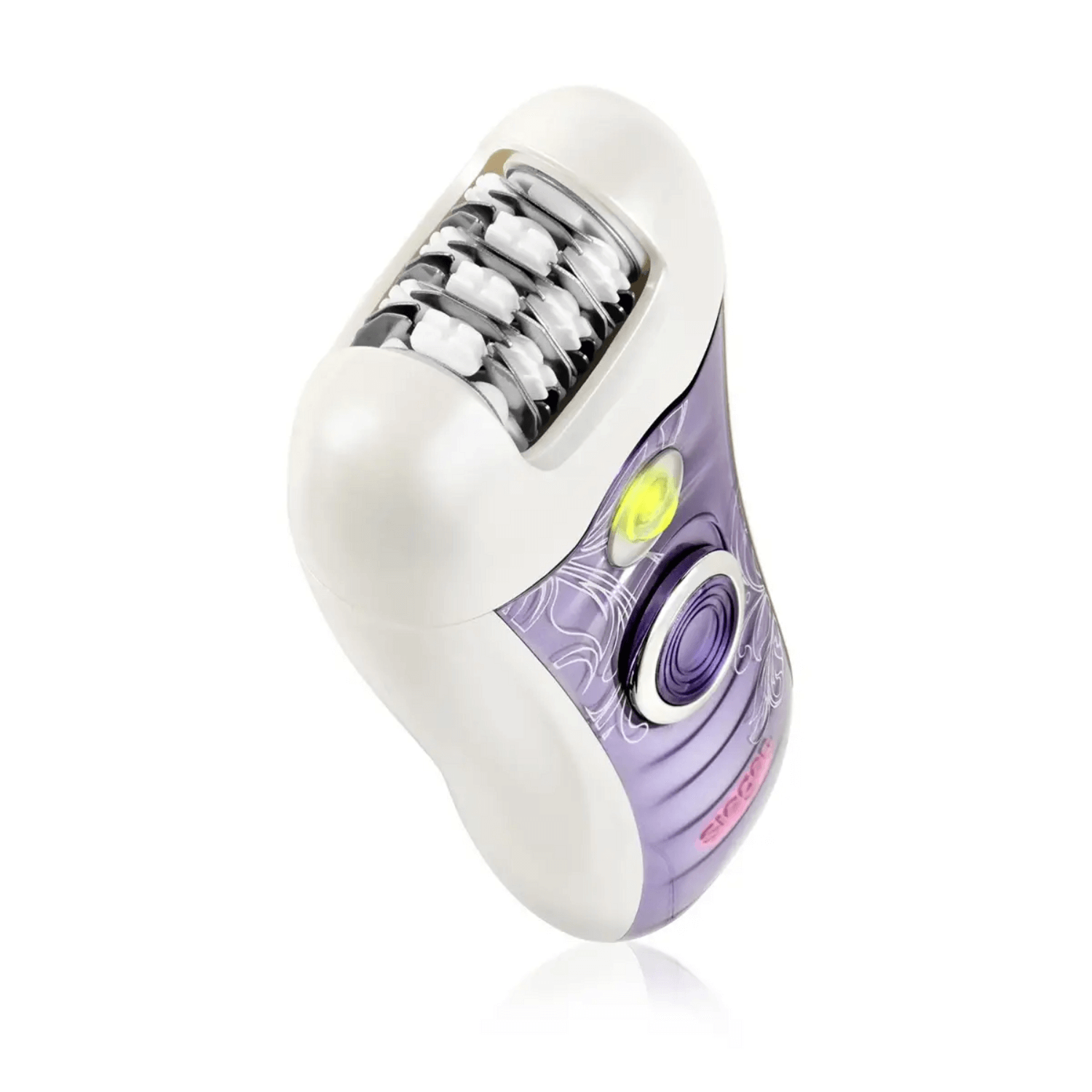 Depiladora Siegen SG-9003 Recargable 18 Pinzas Todo Cuerpo en color blanco y morado, diseñada para depilación eficiente.