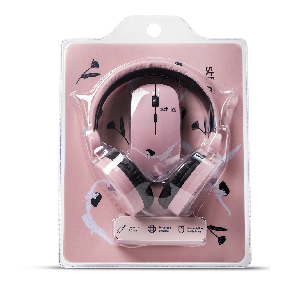 Pack 3 En 1 STF Mouse Audifono Mouse Pad Motoko