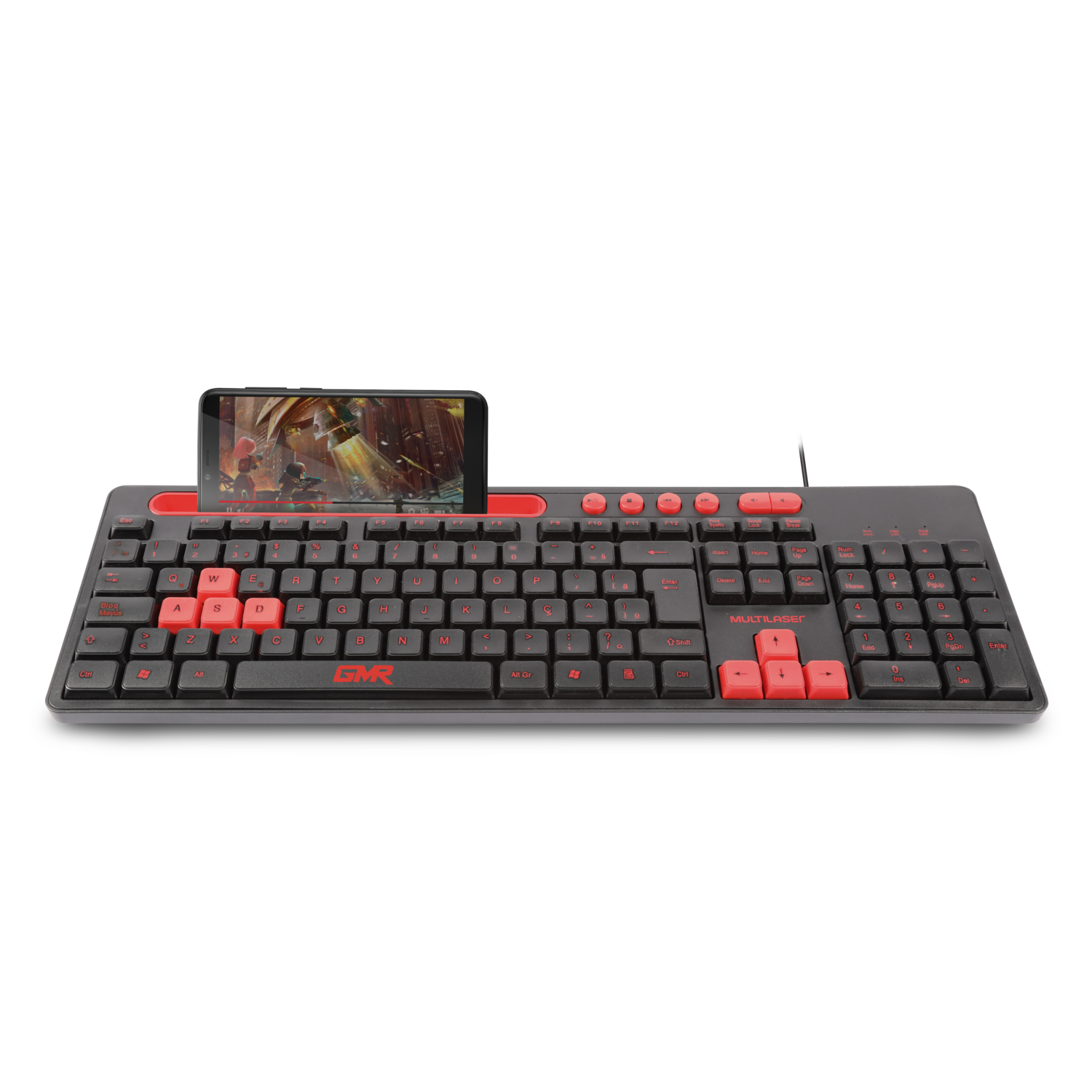 Teclado Gamer Multilaser con Soporte Para Telefono TC504 Multilaser New Horizons Chile New Horizons NHT.cl