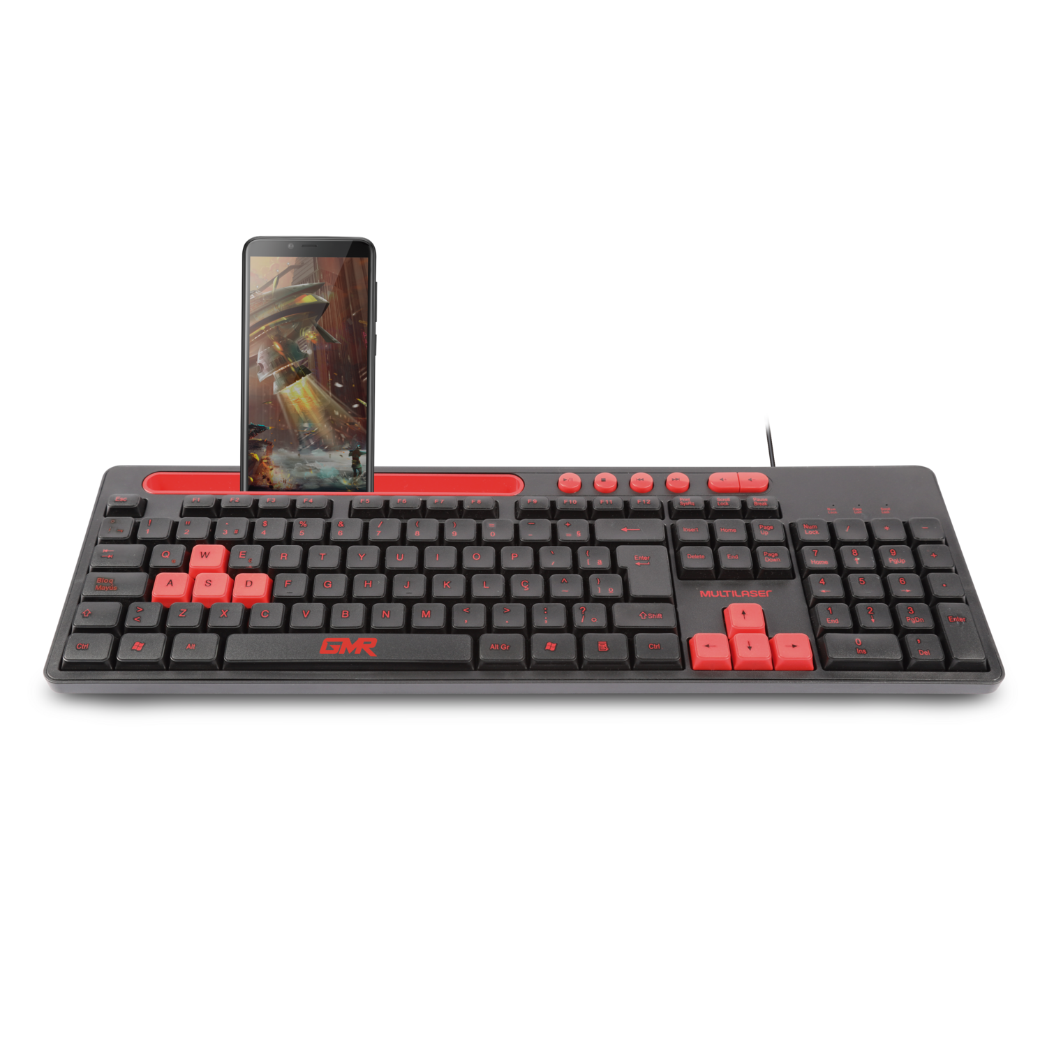 Teclado Gamer Multilaser con Soporte Para Telefono TC504 Multilaser New Horizons Chile New Horizons NHT.cl