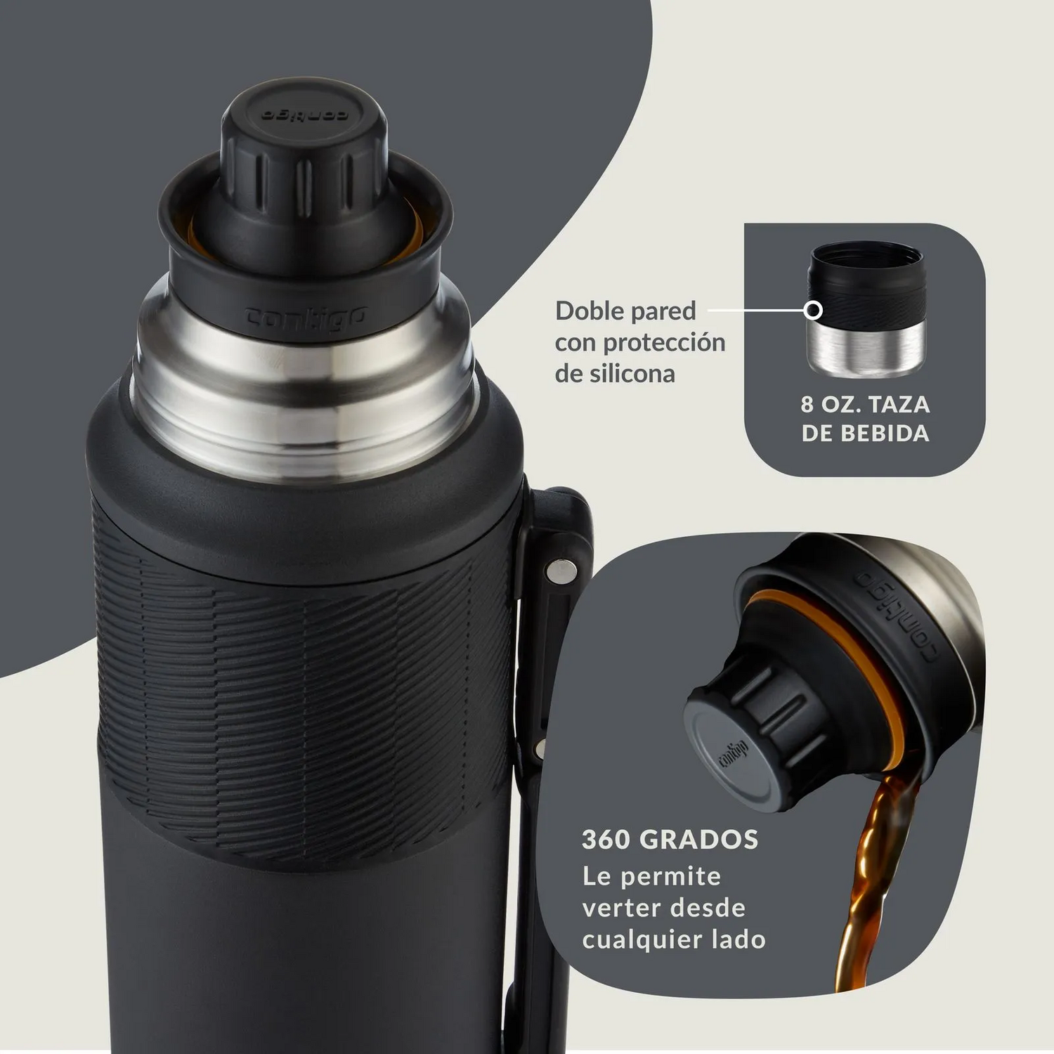Termo Contigo Thermalock 35H Calor 60H Frio Gris Contigo New Horizons Chile New Horizons NHT.cl