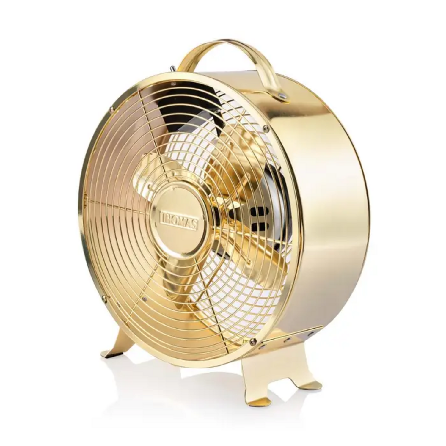 Ventilador Thomas 20 Cm Dorado Vintage 25W Bajo Consumo