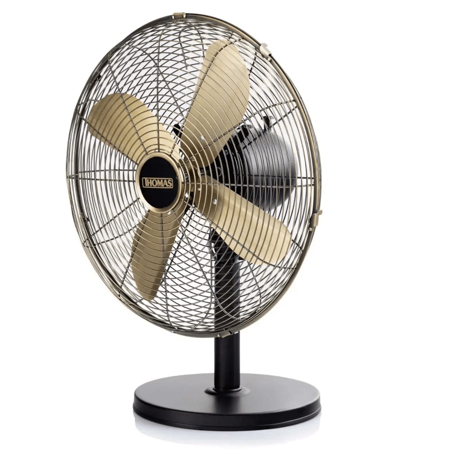 Ventilador Thomas TH-16BNM Pedestal Mesa 40cm 3 Veloc 50W en diseño Antique Bronce, ideal para el hogar