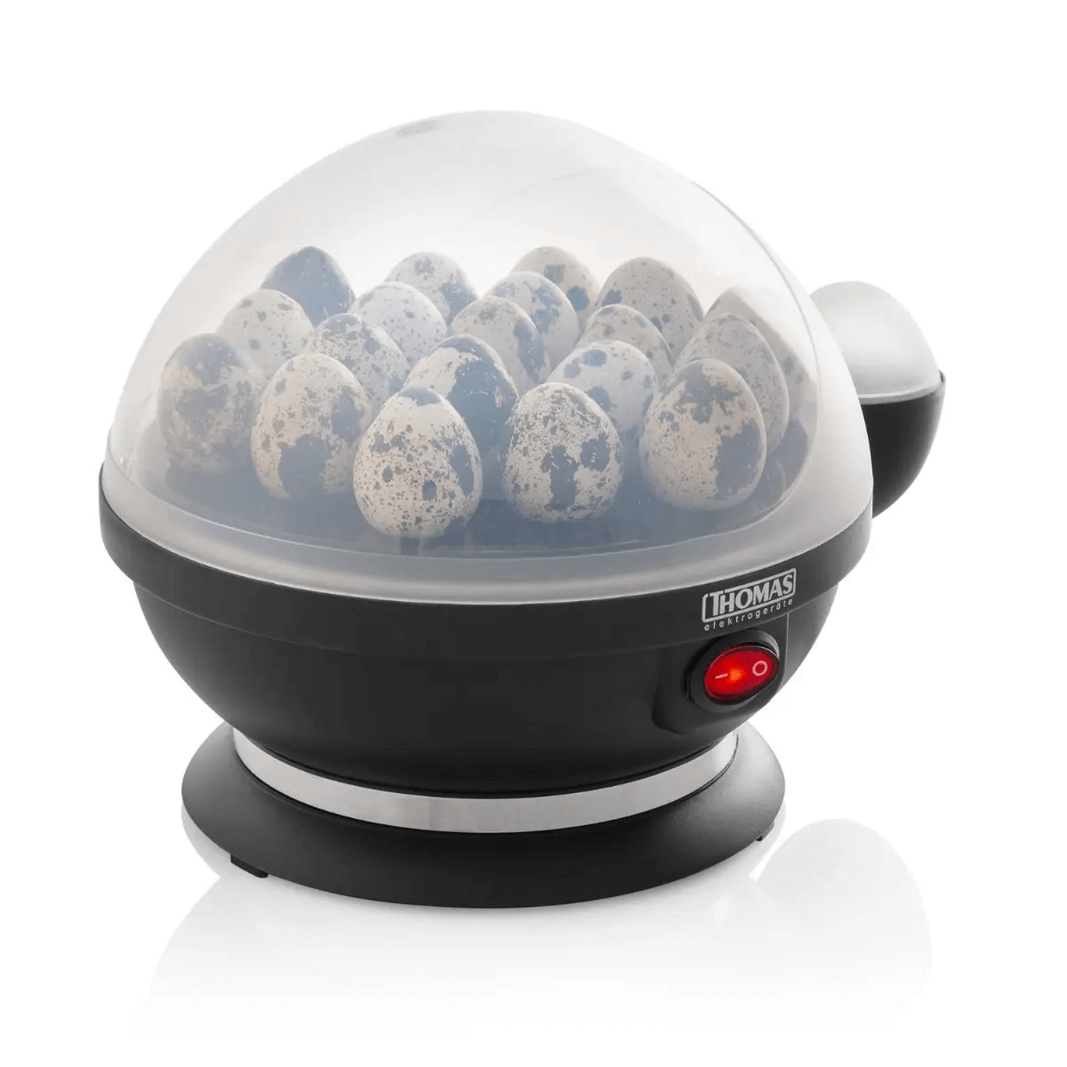 Cocedor de Huevos Thomas TH-80 7 Gallina 19 Codorniz Vapor cocinando huevos de codorniz en vapor.