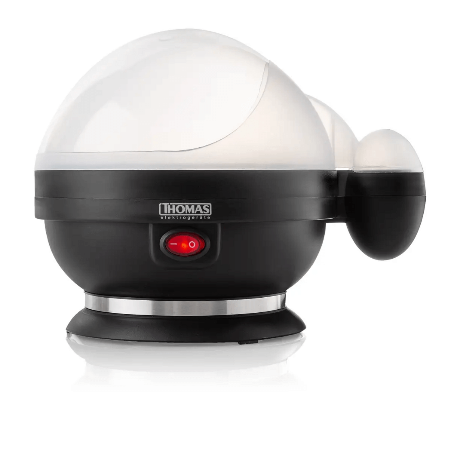 Cocedor de Huevos Thomas TH-80 7 Gallina 19 Codorniz Vapor en color negro con tapa transparente y luz indicadora