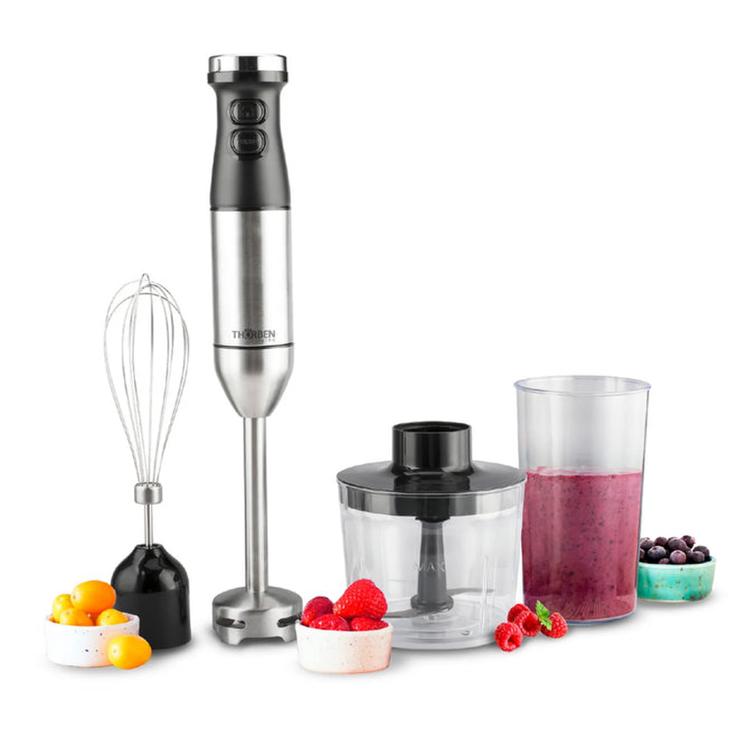 Minipimer Thorben Thor HB 600 Picadora Batidor Vaso 700ml
