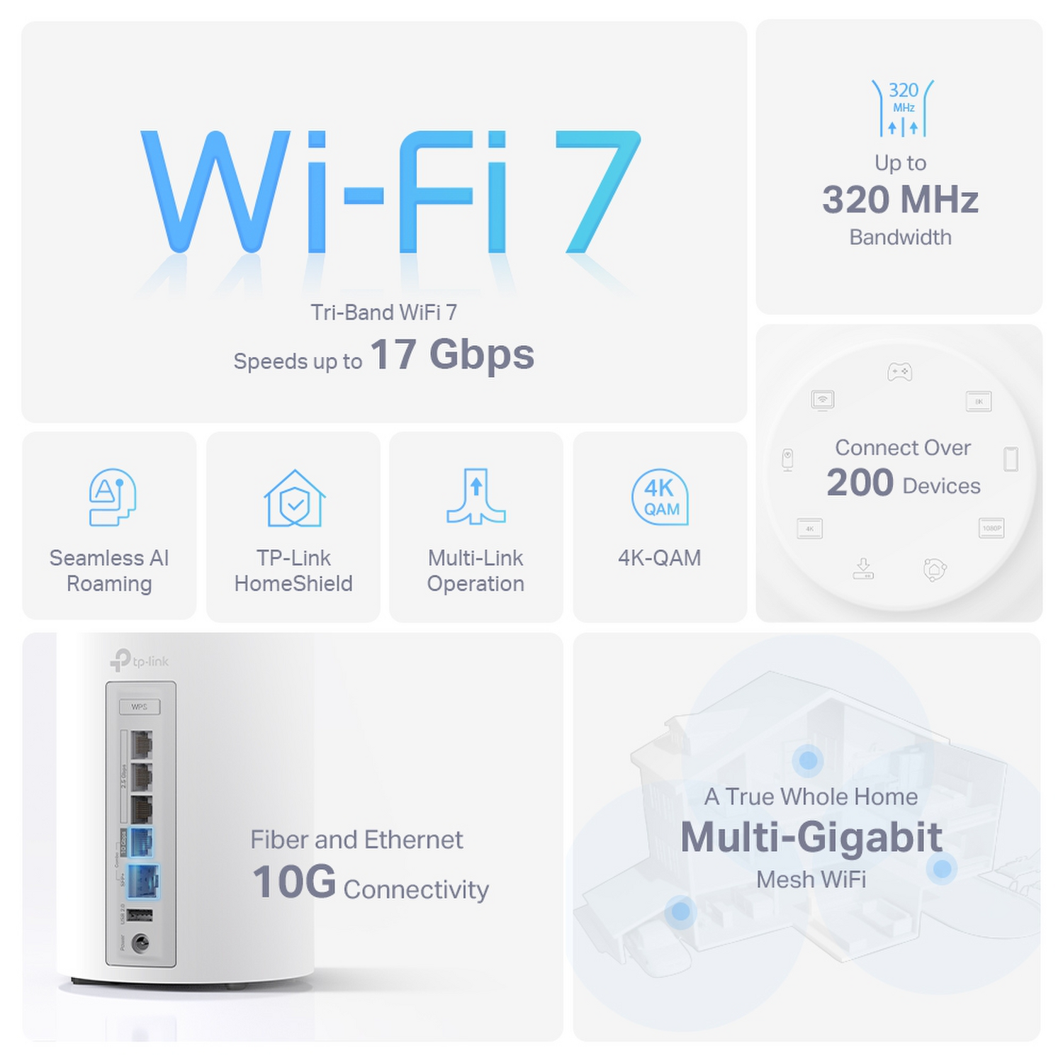 Sistema WiFi 7 Tp-Link Deco BE75 BE17000 Pack 2 TP-Link New Horizons Chile New Horizons NHT.cl