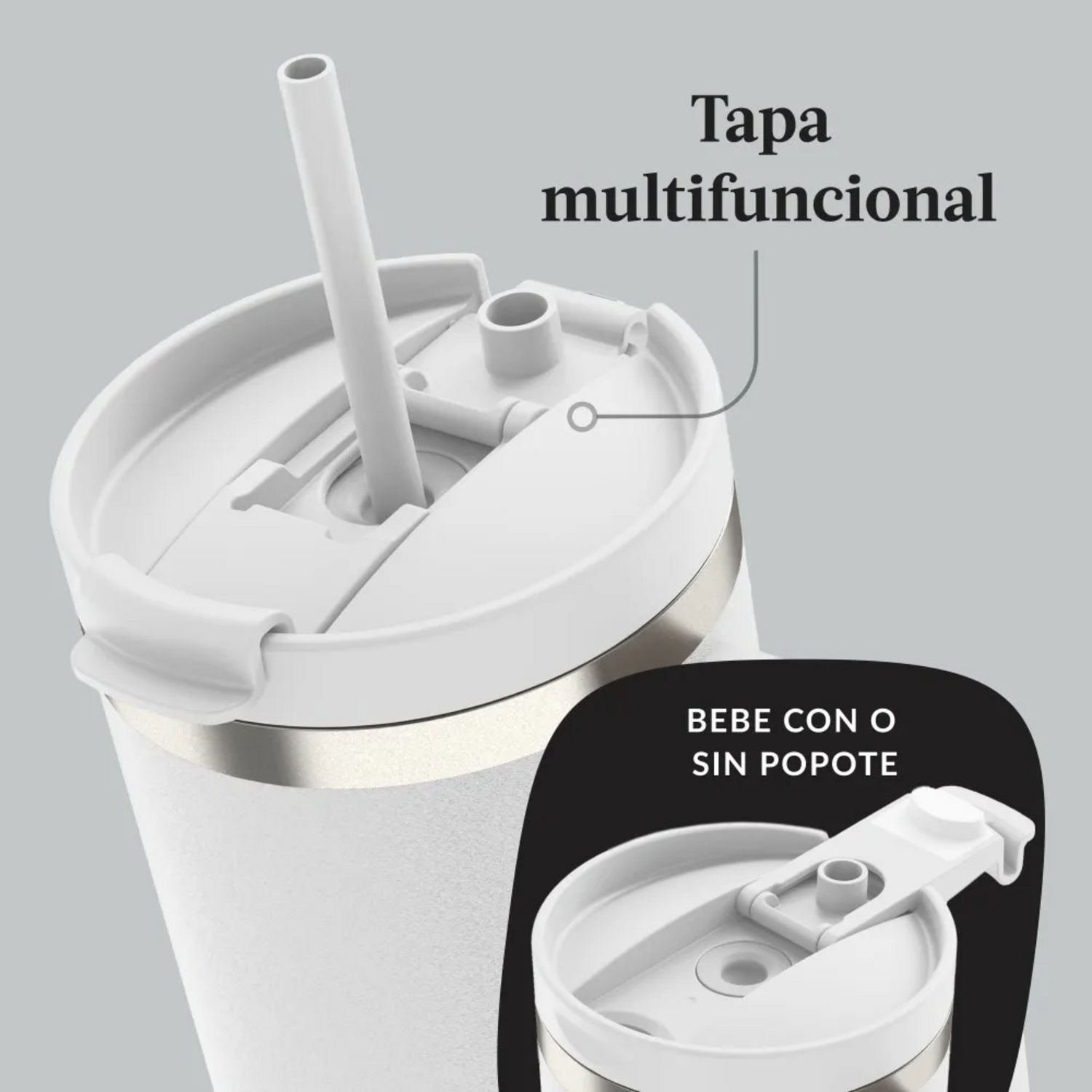 Vaso Tumbler Contigo Streeterville 1182 ml Frio Blanco