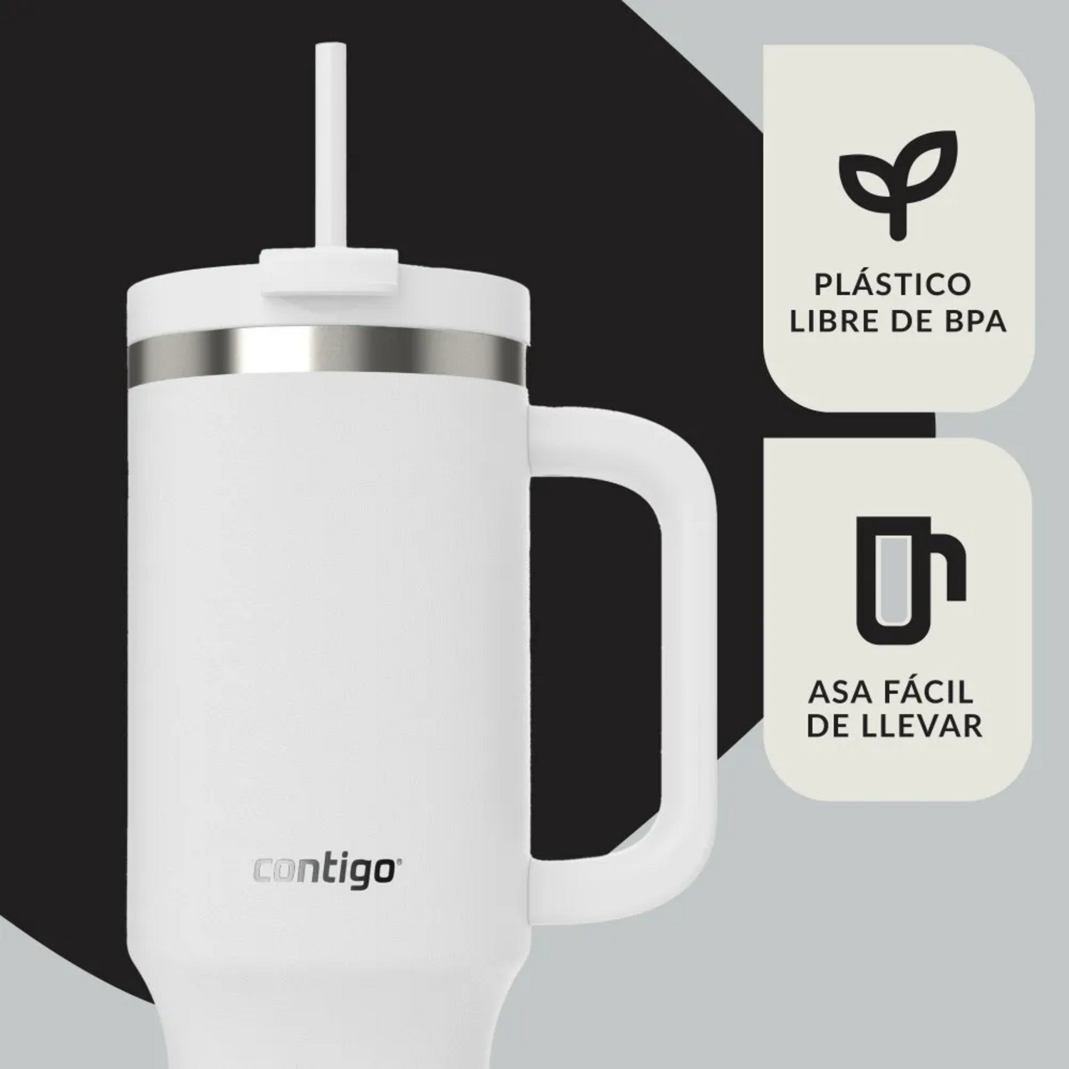 Vaso Tumbler Contigo Streeterville 1182 ml Frio Blanco
