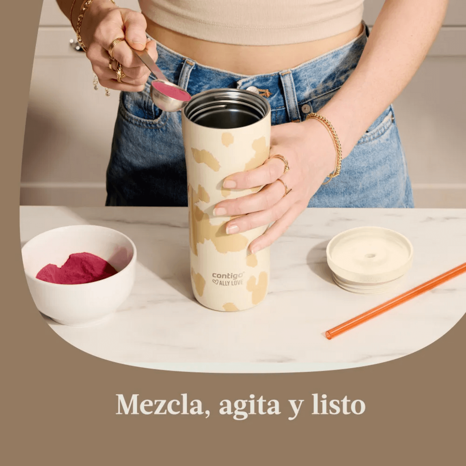 Vaso Termico 20H Frio Contigo Ally Love SV 2 Blanco 709 ml