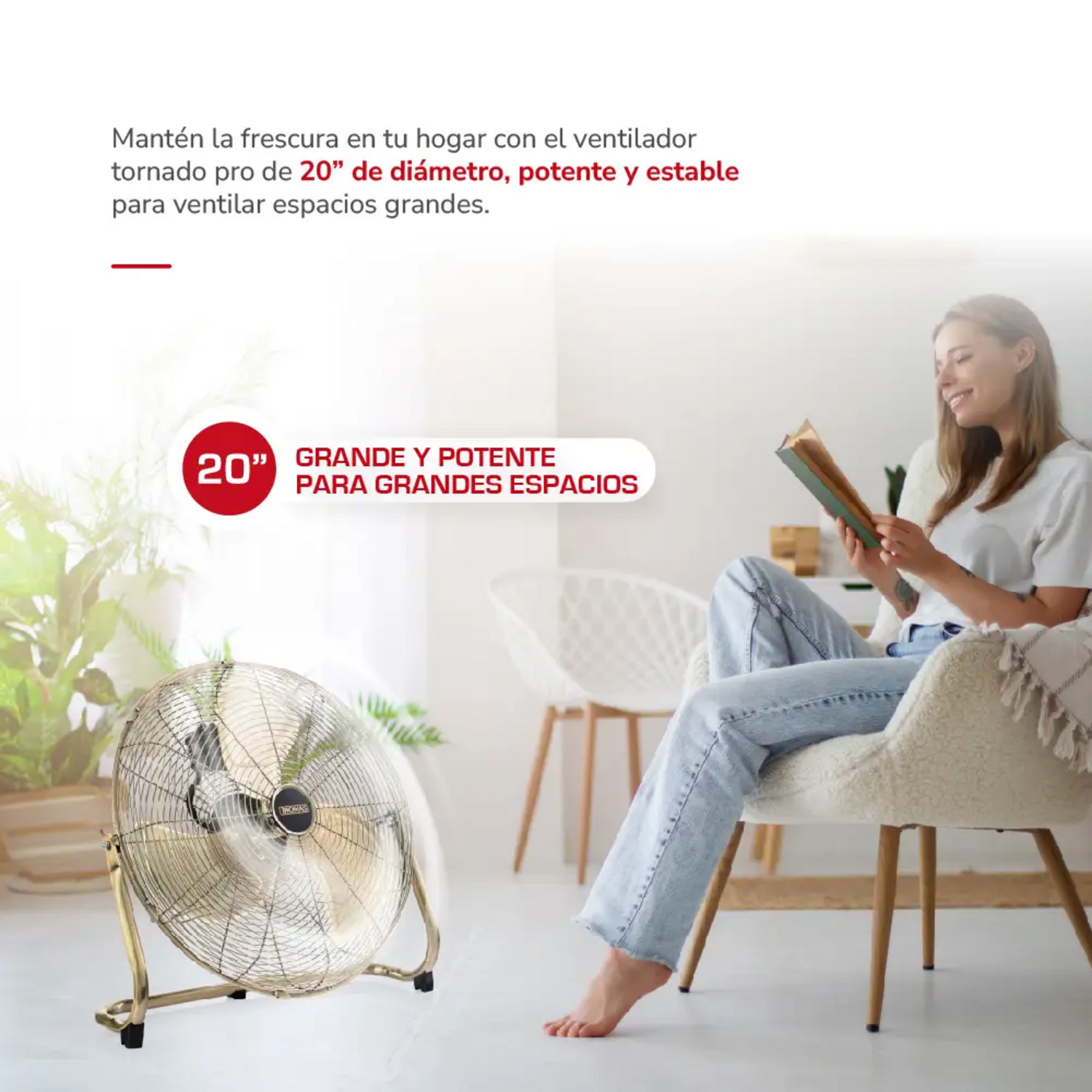 Ventilador Thomas TH-20BNS 50 cm 145W 3 Velocidades Potente