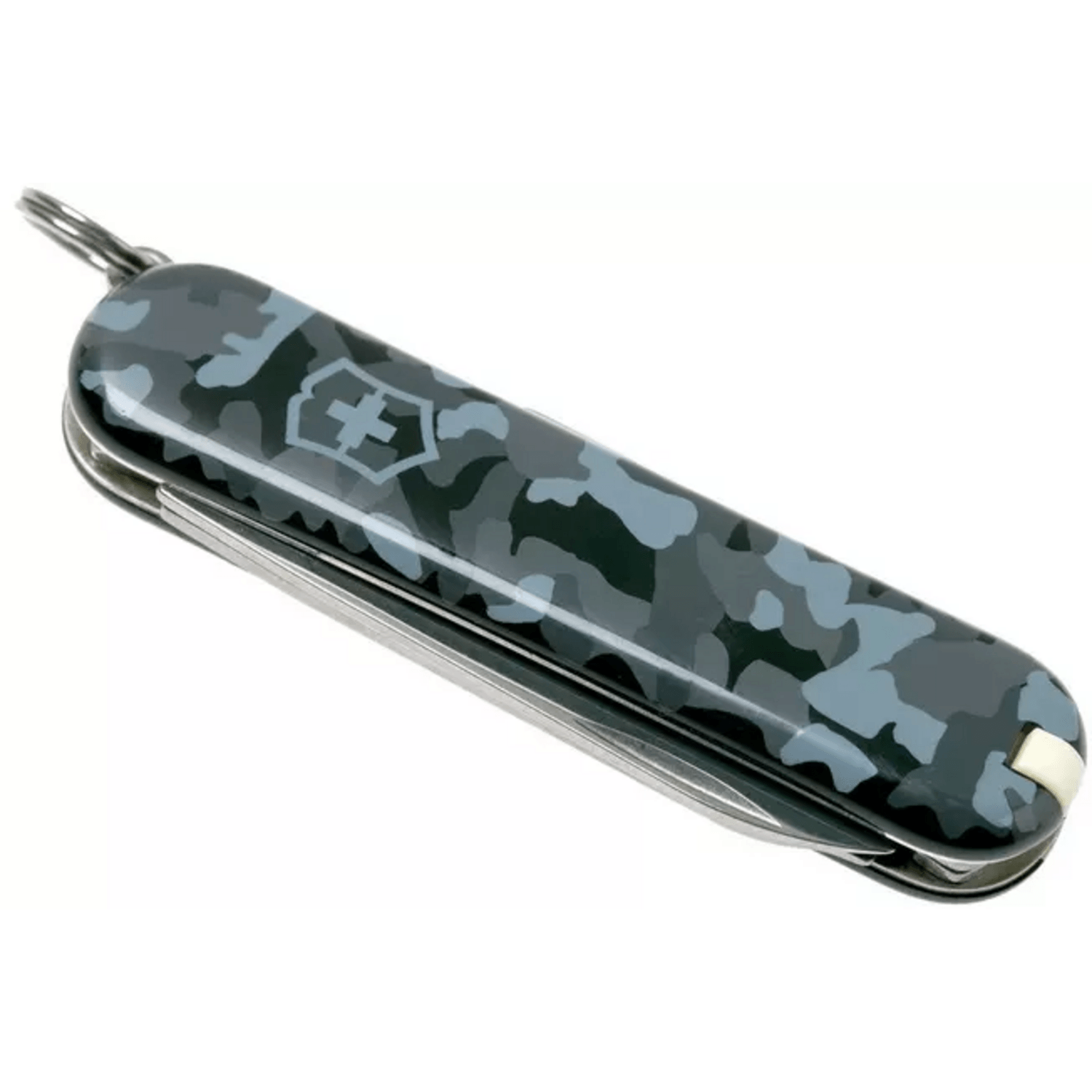navaja suiza camuflada 7 funciones Victorinox Classic SD 58mm con diseño en tonos grises