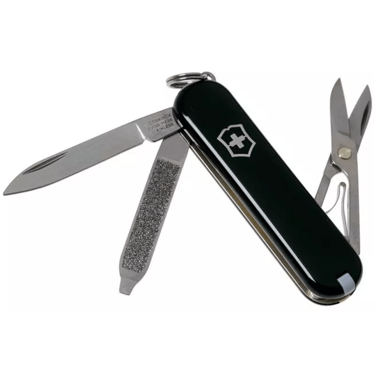 Navaja cortaplumas Victorinox Classic SD 58mm 7 Funciones Negra con múltiples herramientas en color negro.