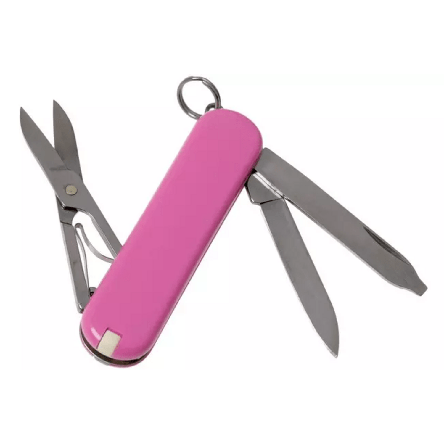 navaja cortapluma Victorinox 58mm rosada con cuchillo, tijeras y destornillador