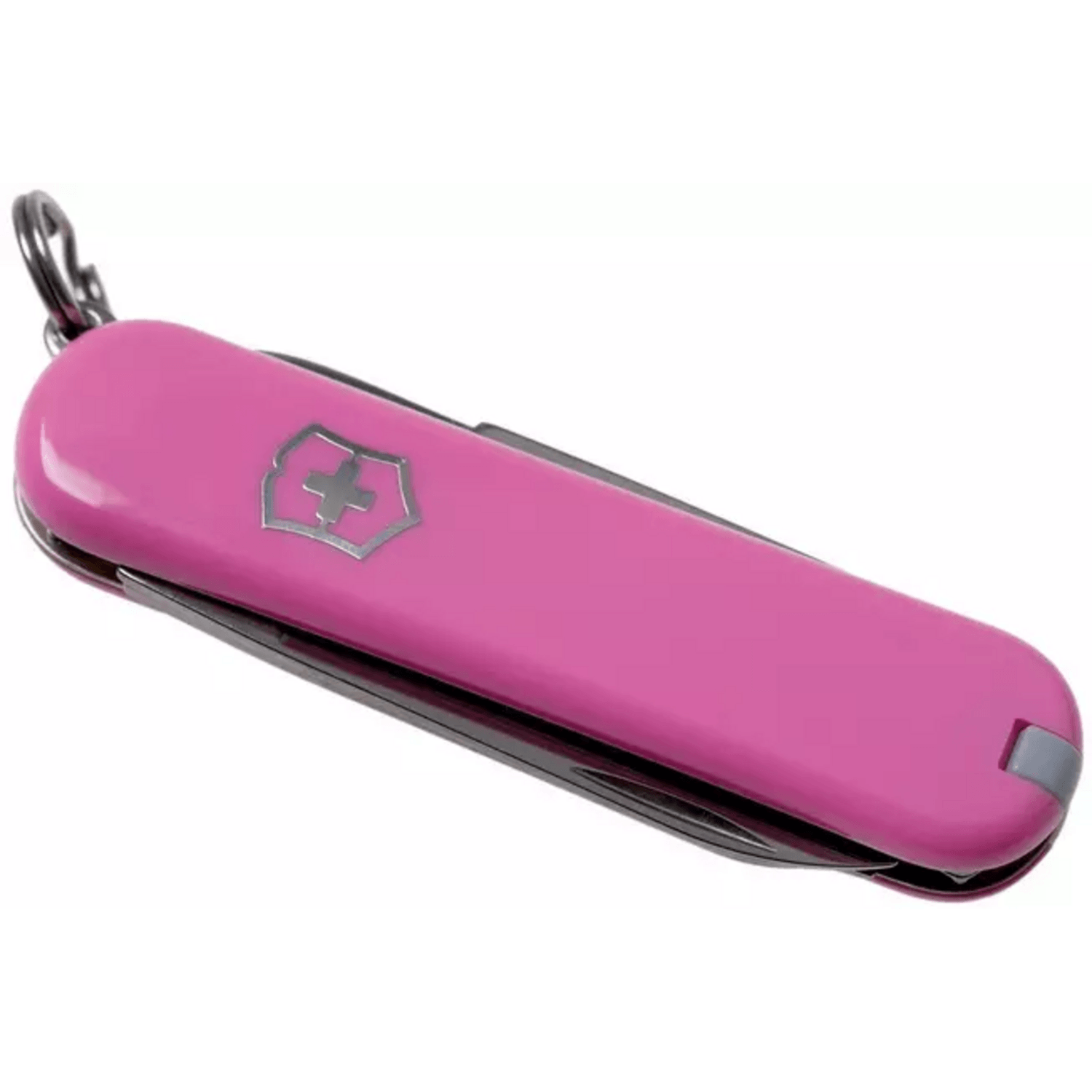 navaja cortapluma Victorinox 58mm rosada vista lateral con diseño elegante y compacto