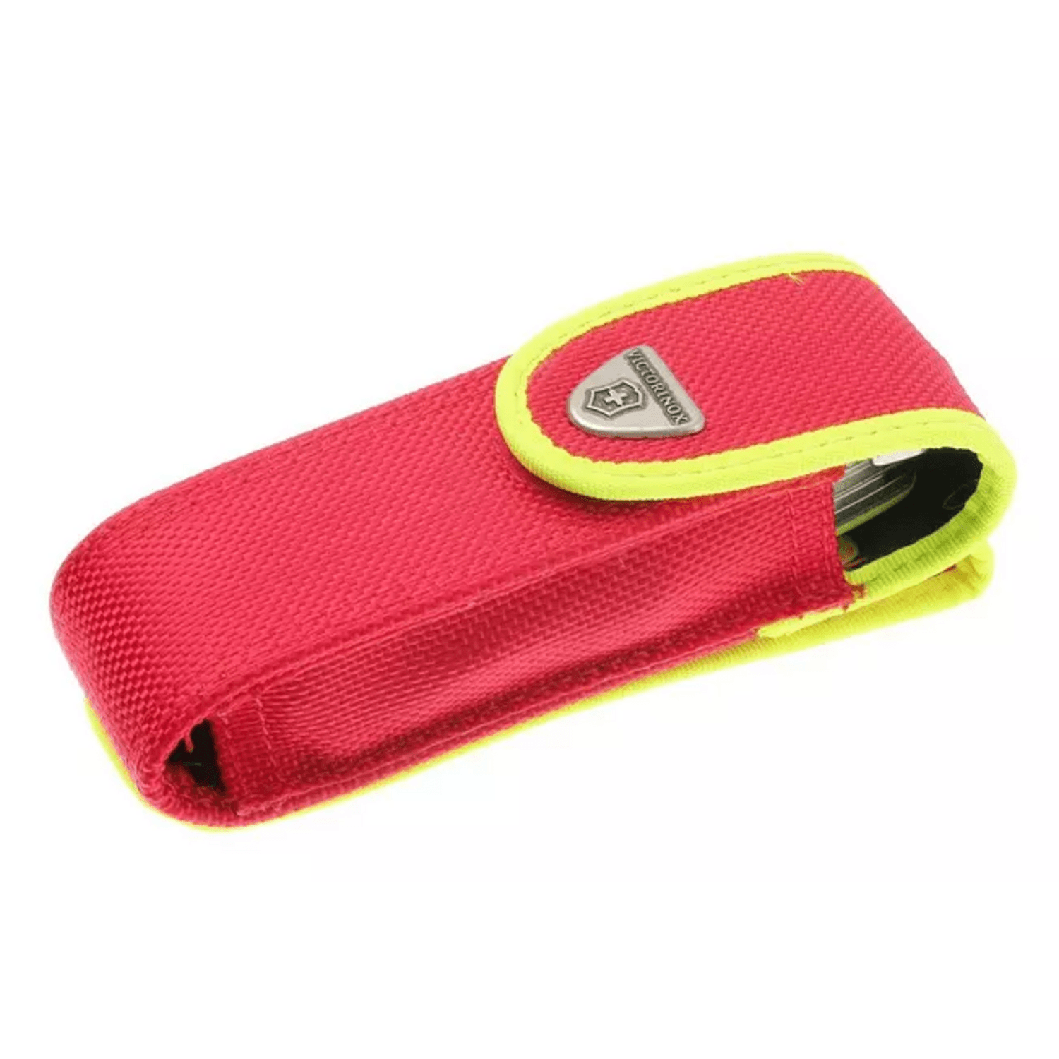 Funda de transporte para Navaja Cortapluma Victorinox Rescue Tool 111mm Auto Amarilla en color rojo y amarillo.