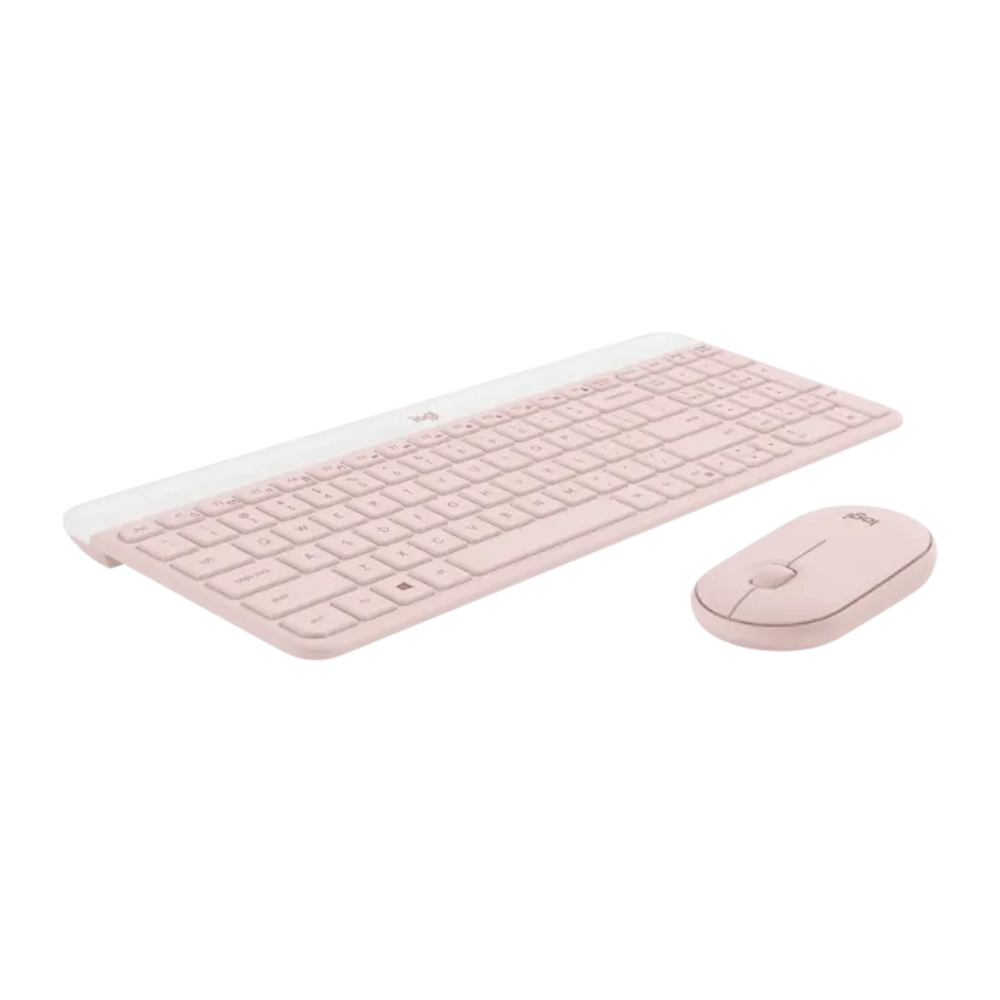 Kit Teclado Mouse Logitech Inalam Ultradelgado MK470 Rosa