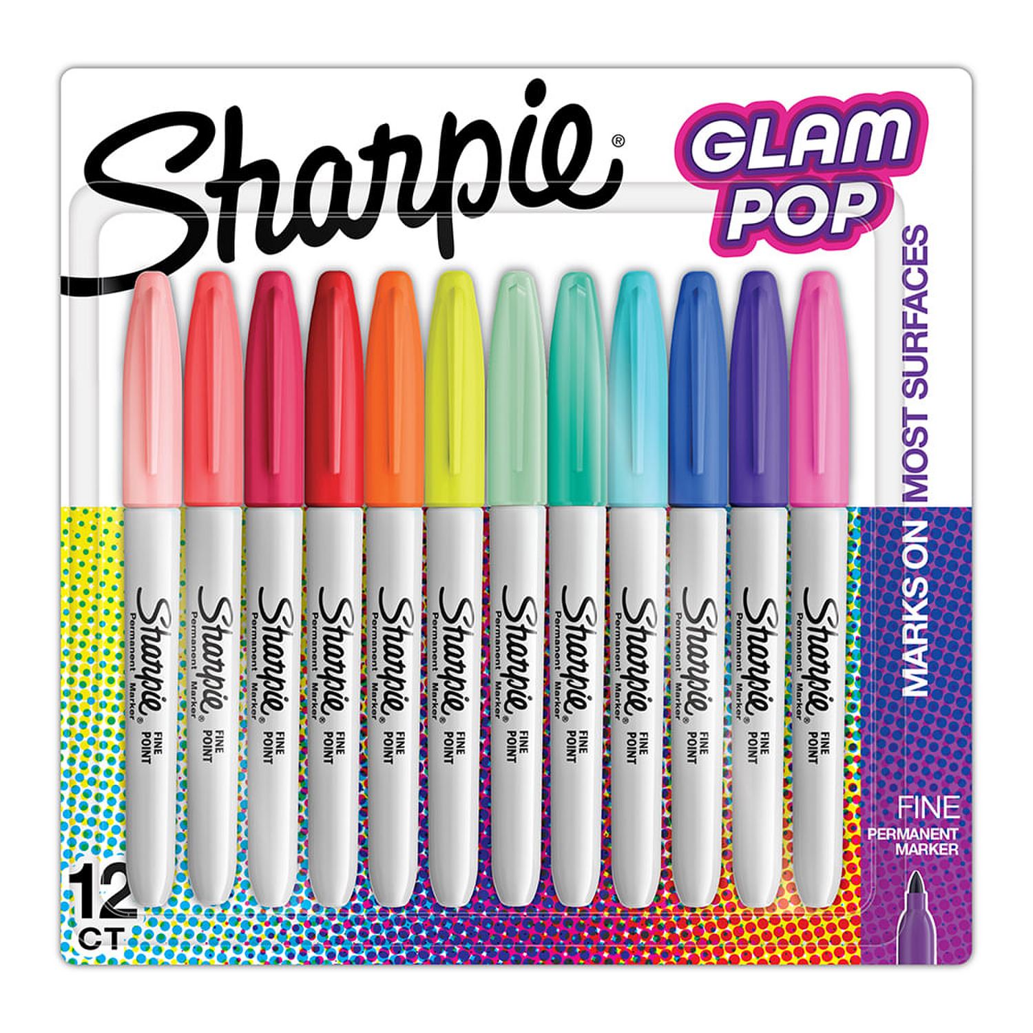 Set 12 Marcadores Permanete Sharpie Glam Pop 12 Col P Fina