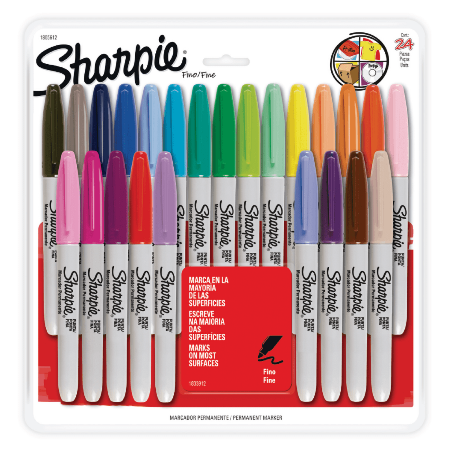 Set de Lapices Sharpie 24 Unidades Punta Fina Colores