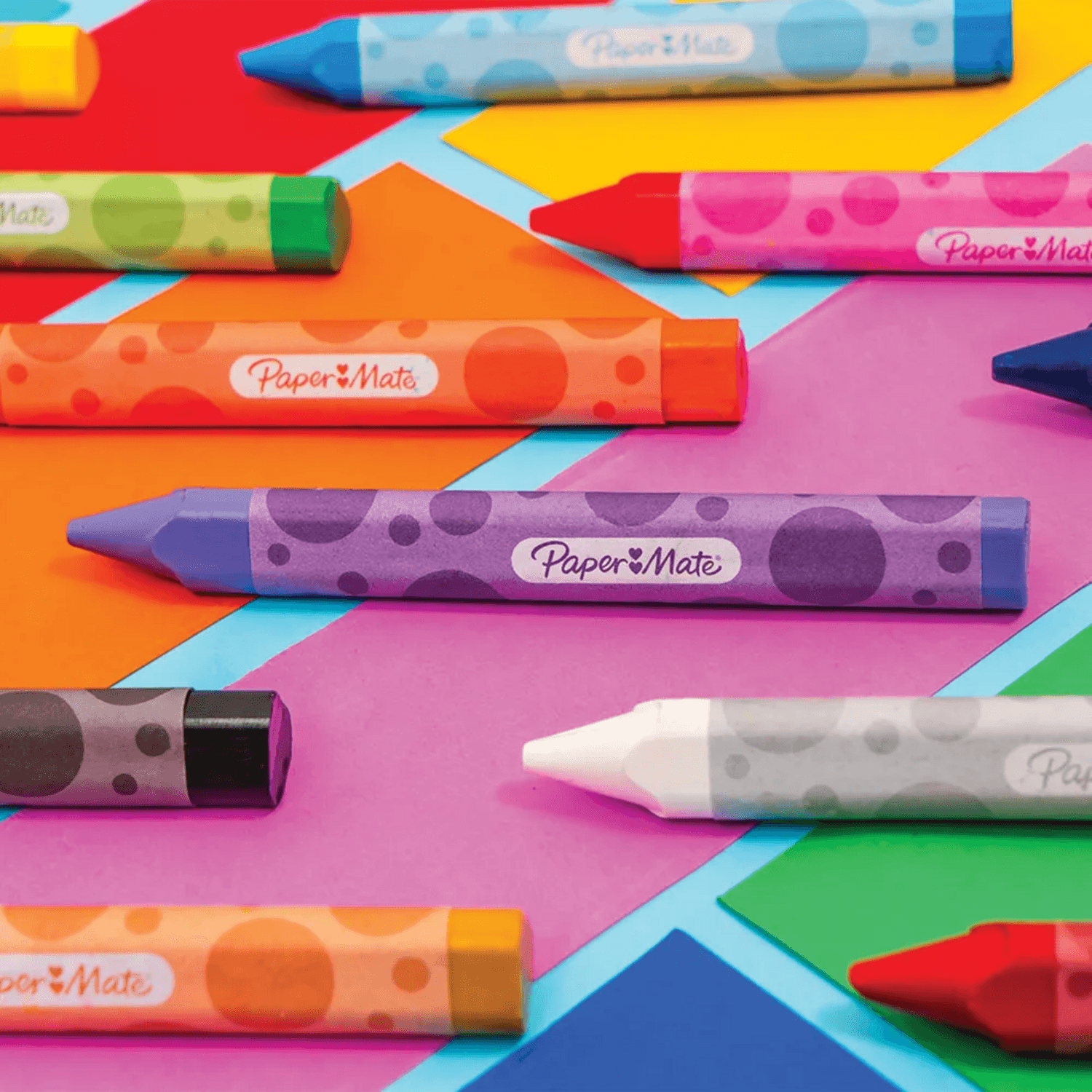 Lápices Cera Crayones Triangular PaperMate Grueso 12 Colores