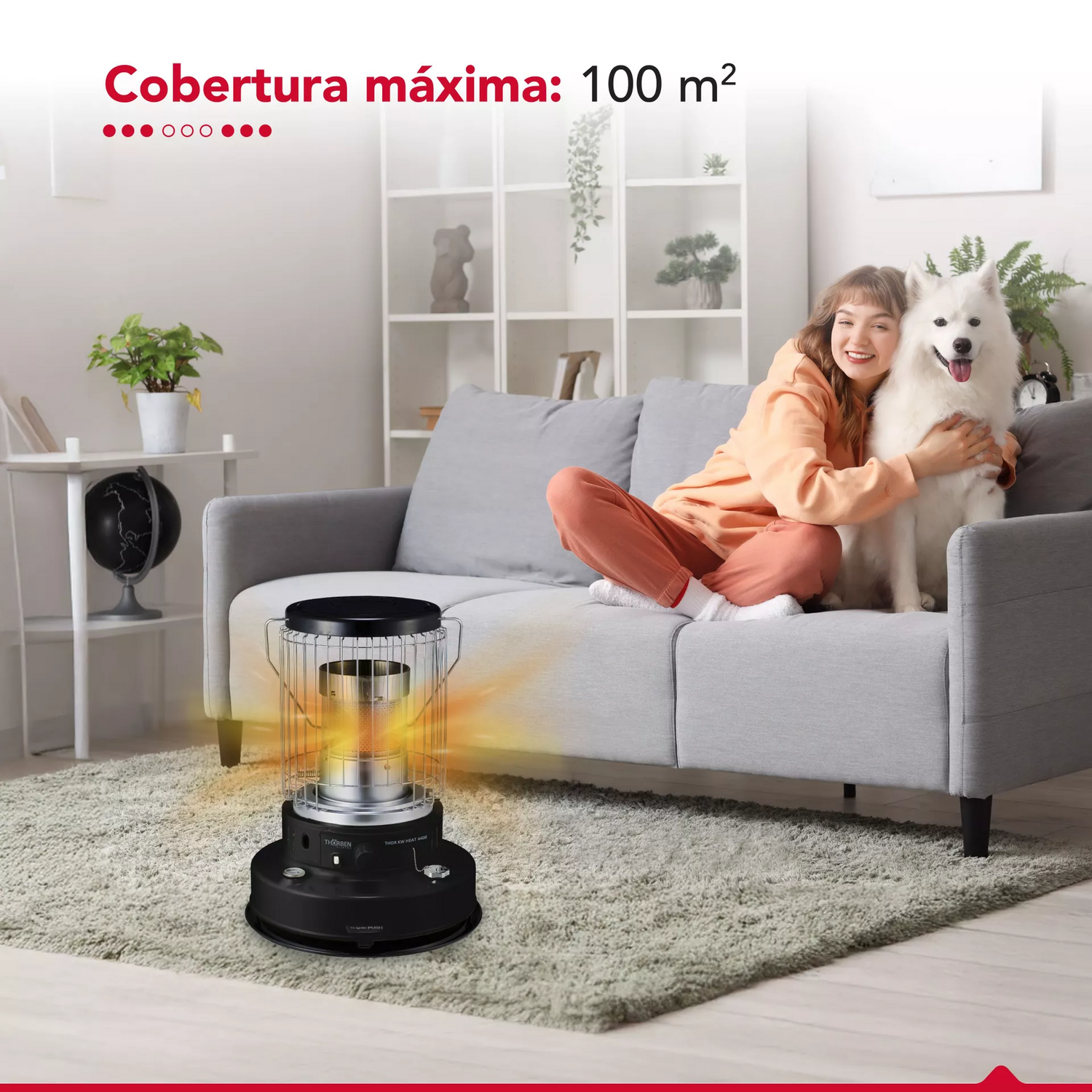 Estufa Parafina Thorben KW Heat 4400 7,2L Encendido Auto