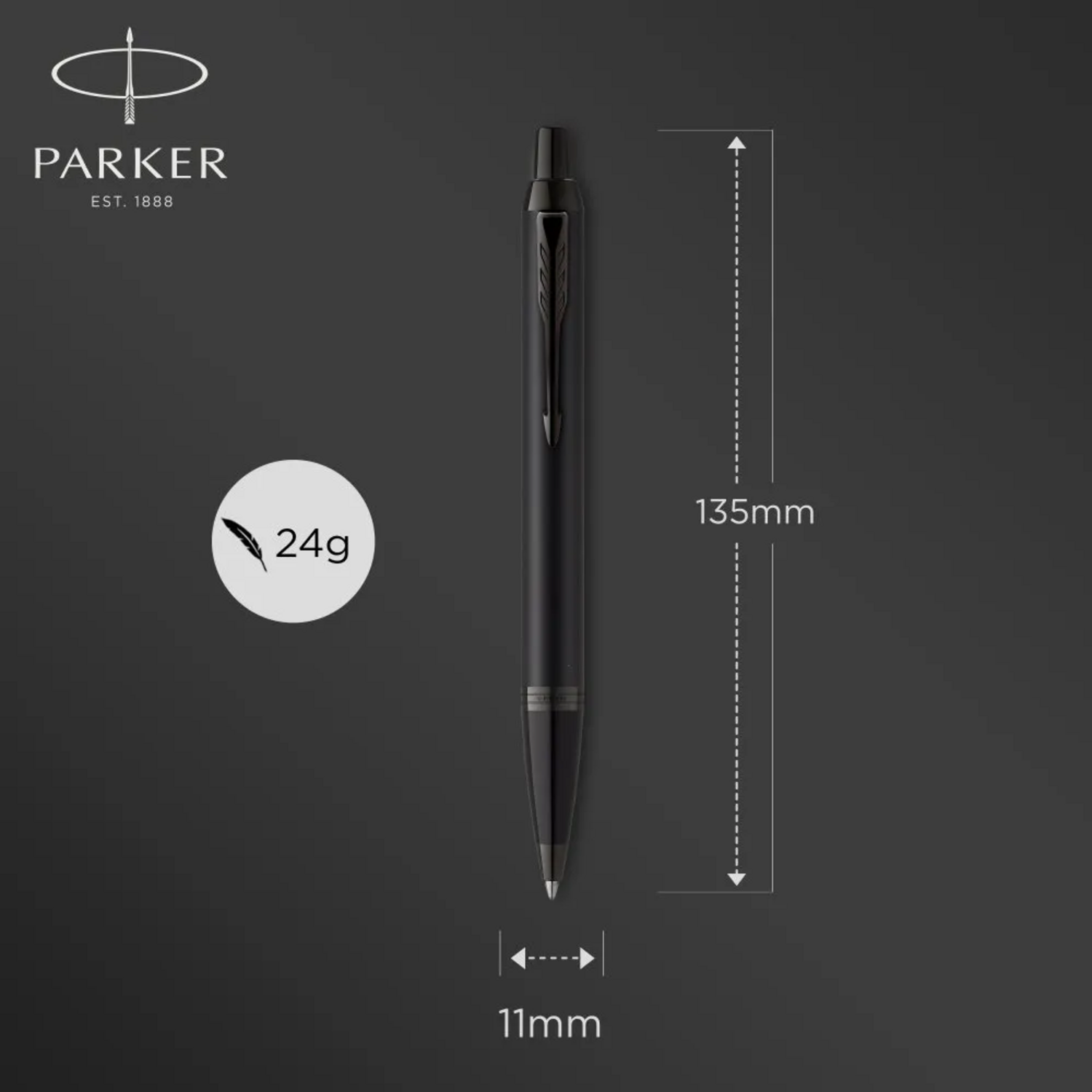 Boligrafo Parker IM Achromatic Negro Mate Tinta Negra