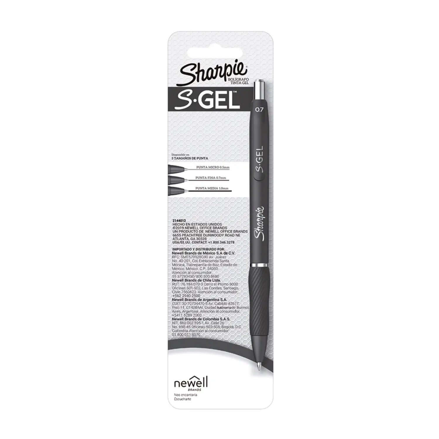 Set Boligrafos Gel Sharpie 0,7 Negro Blister x2 2142350