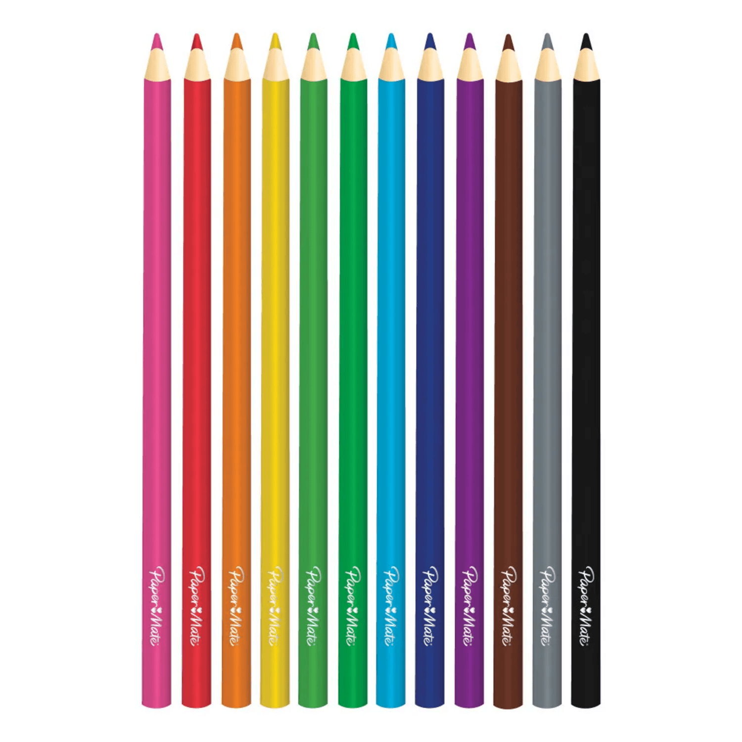 Lápices Colores PaperMate Redondos 3 mm 12 Unidades Unipunta