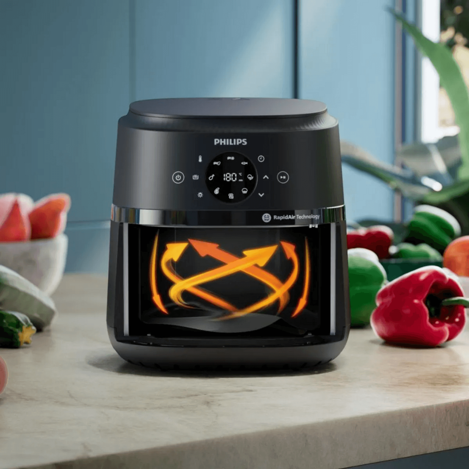 Freidora Air Fryer Philips 4,2L NA220 Ventana Digital