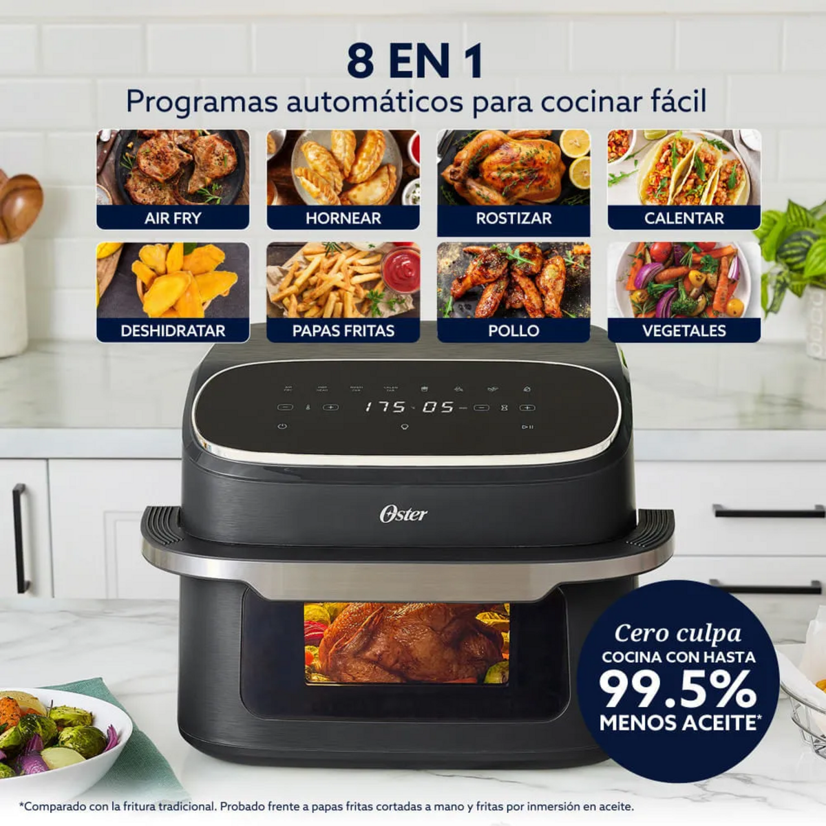 Freidora Air Fryer Oster UltraCrisp XL 10L Ventana 1700W