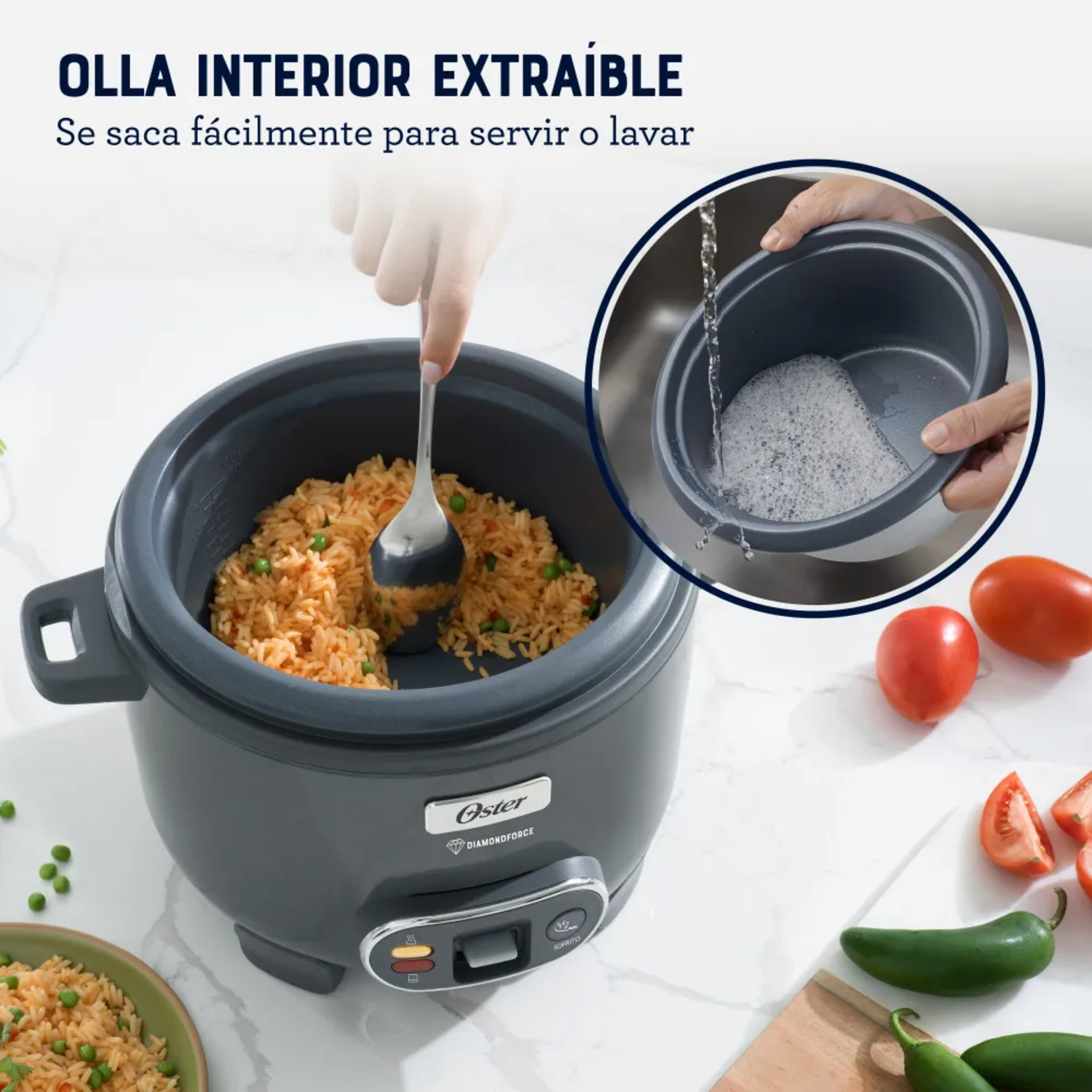 Arrocera Oster 10 Tazas Sofrito y Vaporera Mod 2212407
